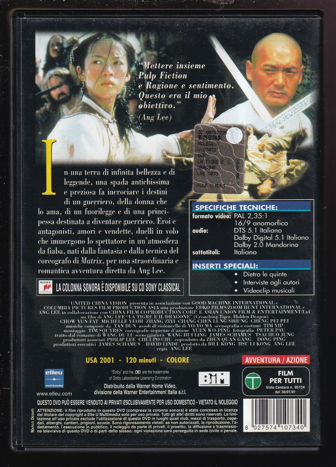 EBOND La Tigre e Il Dragone NOLEGGIO DVD DB743863 - Image 2