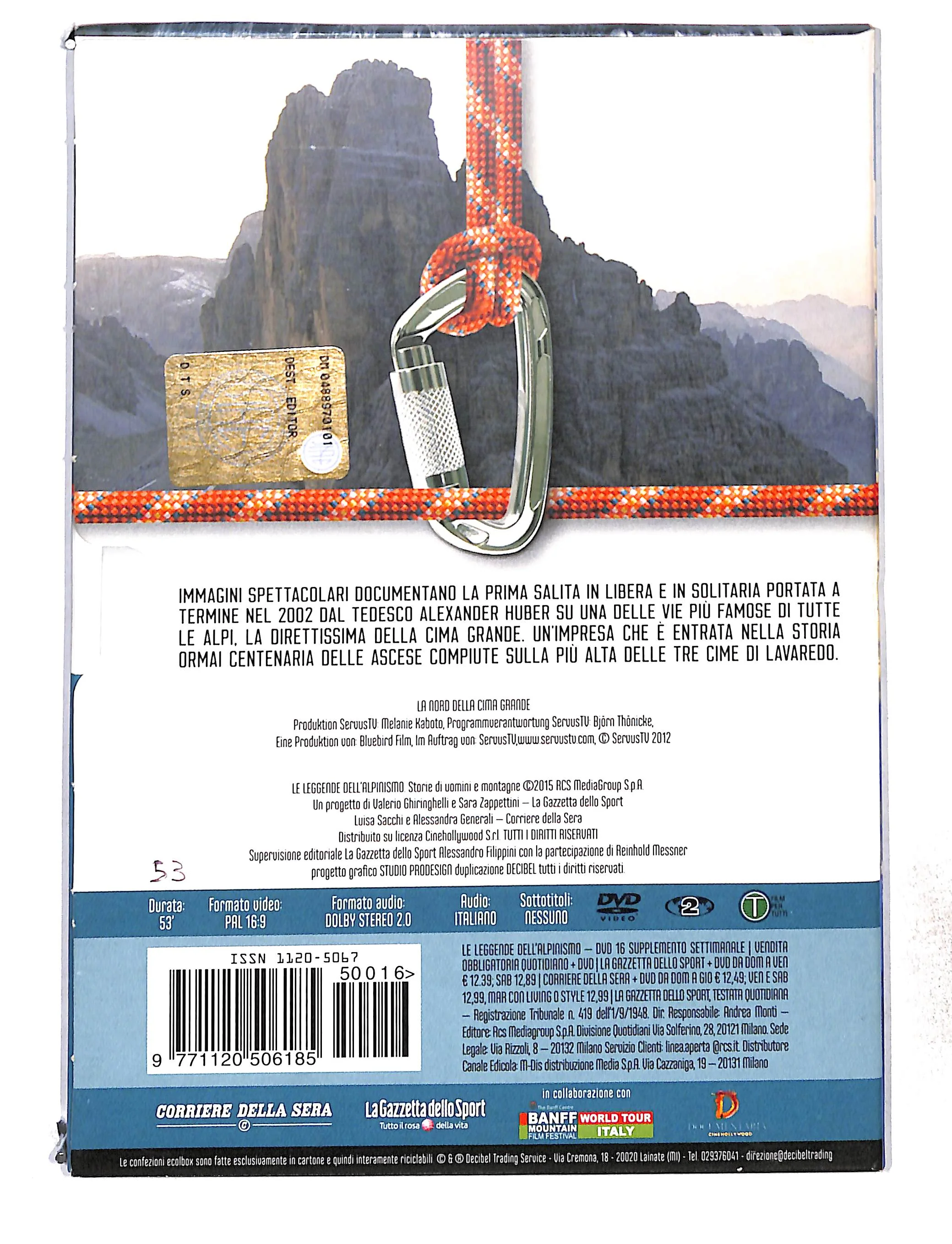 EBOND Le Leggende Dell'Alpinismo Vol.16 la nord della cima grande DVD DB772826 - Image 2