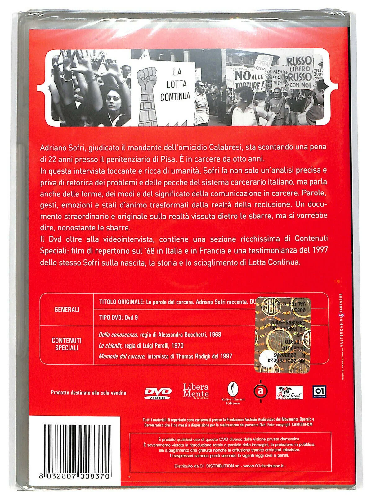 EBOND Le Parole Del Carcere. Adriano Sofri Racconta DVD DB690611 - Image 2