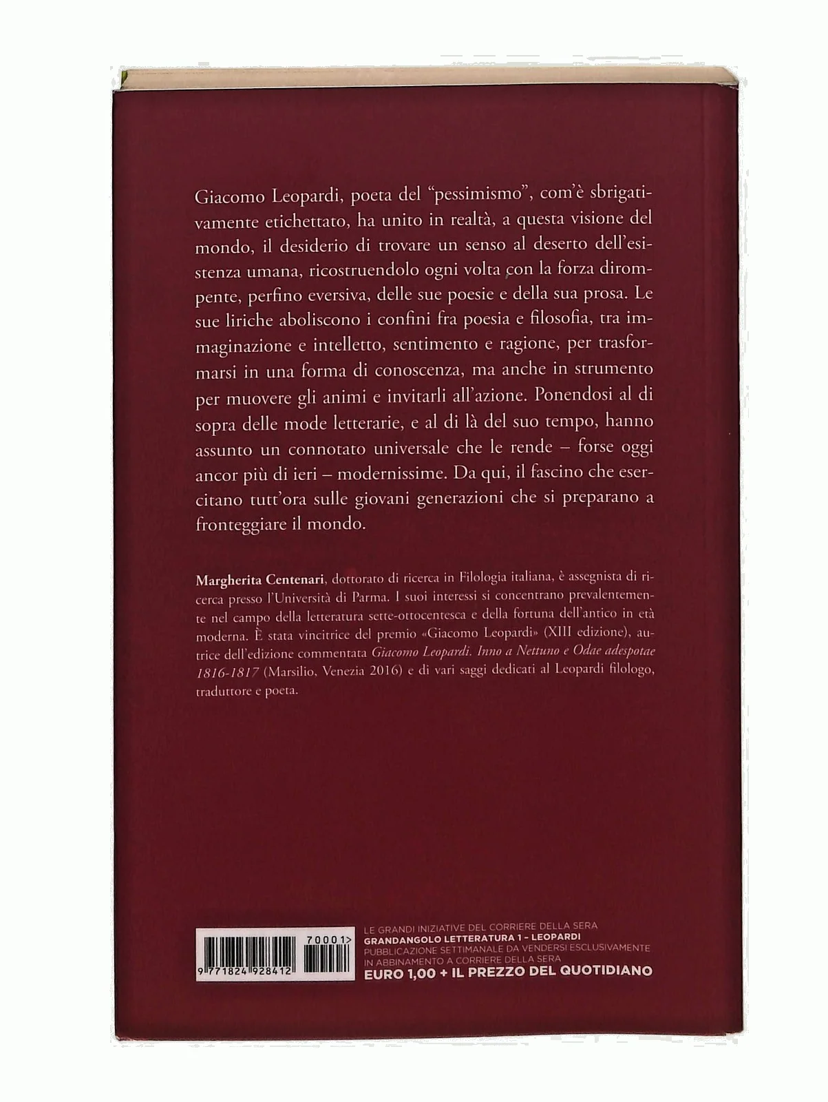 EBOND Leopardi Cura Centenari Grandangolo Corriere Libro LI048383 - Image 2