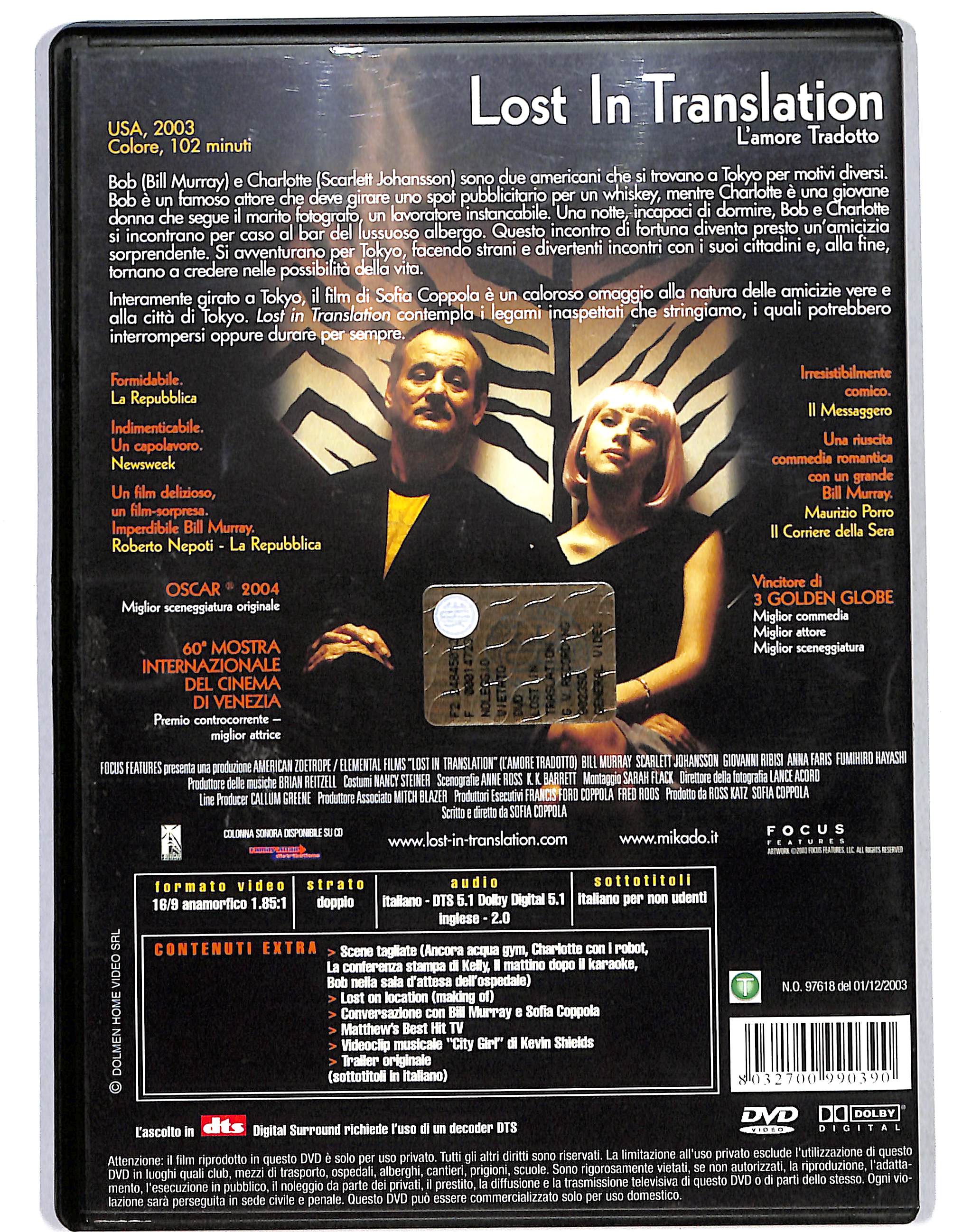 EBOND Lost in Translation - L'amore Tradotto DVD DB689959 - Image 2
