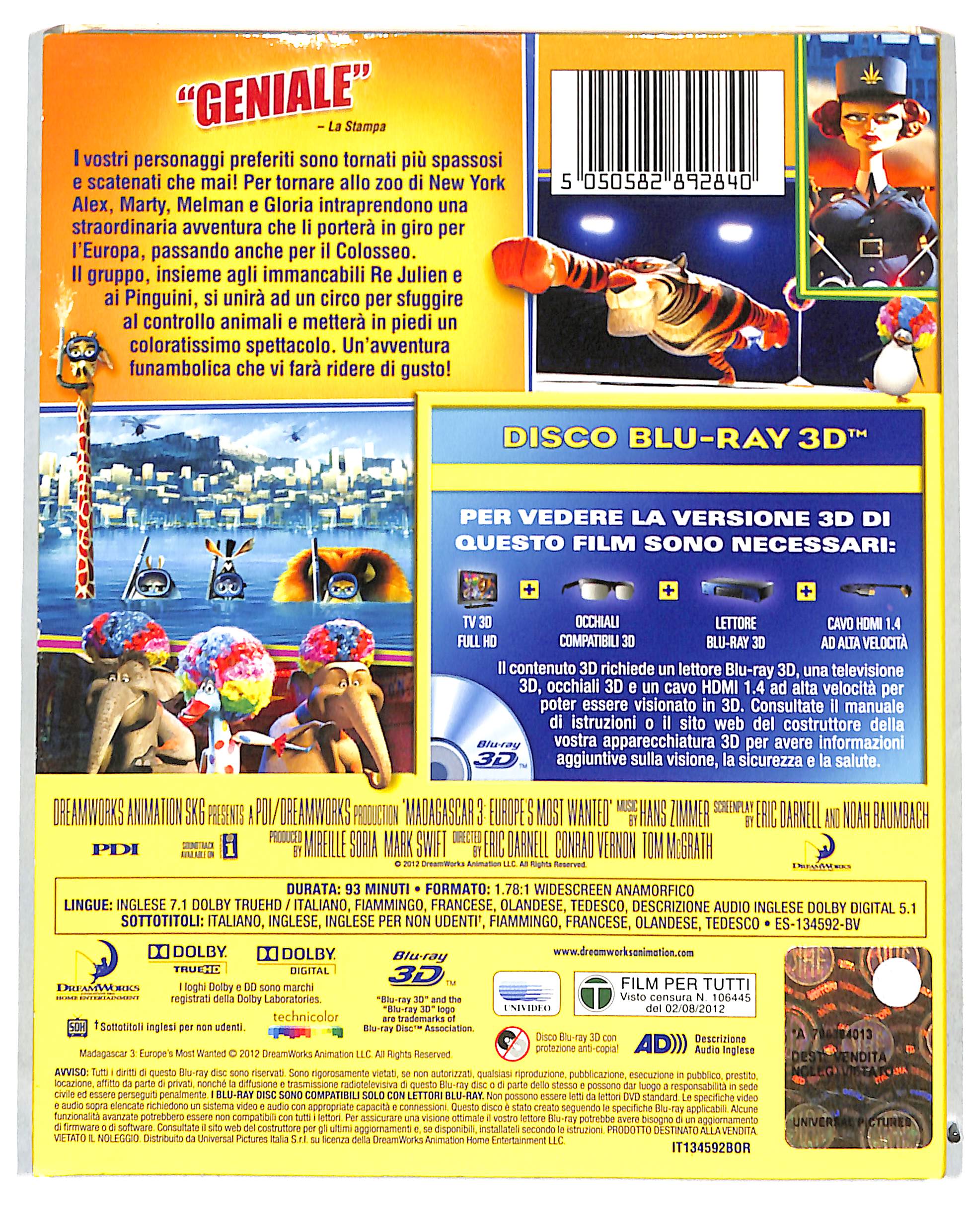 EBOND Madagascar 3 BLURAY 3D BLURAY DB683774 - Image 2