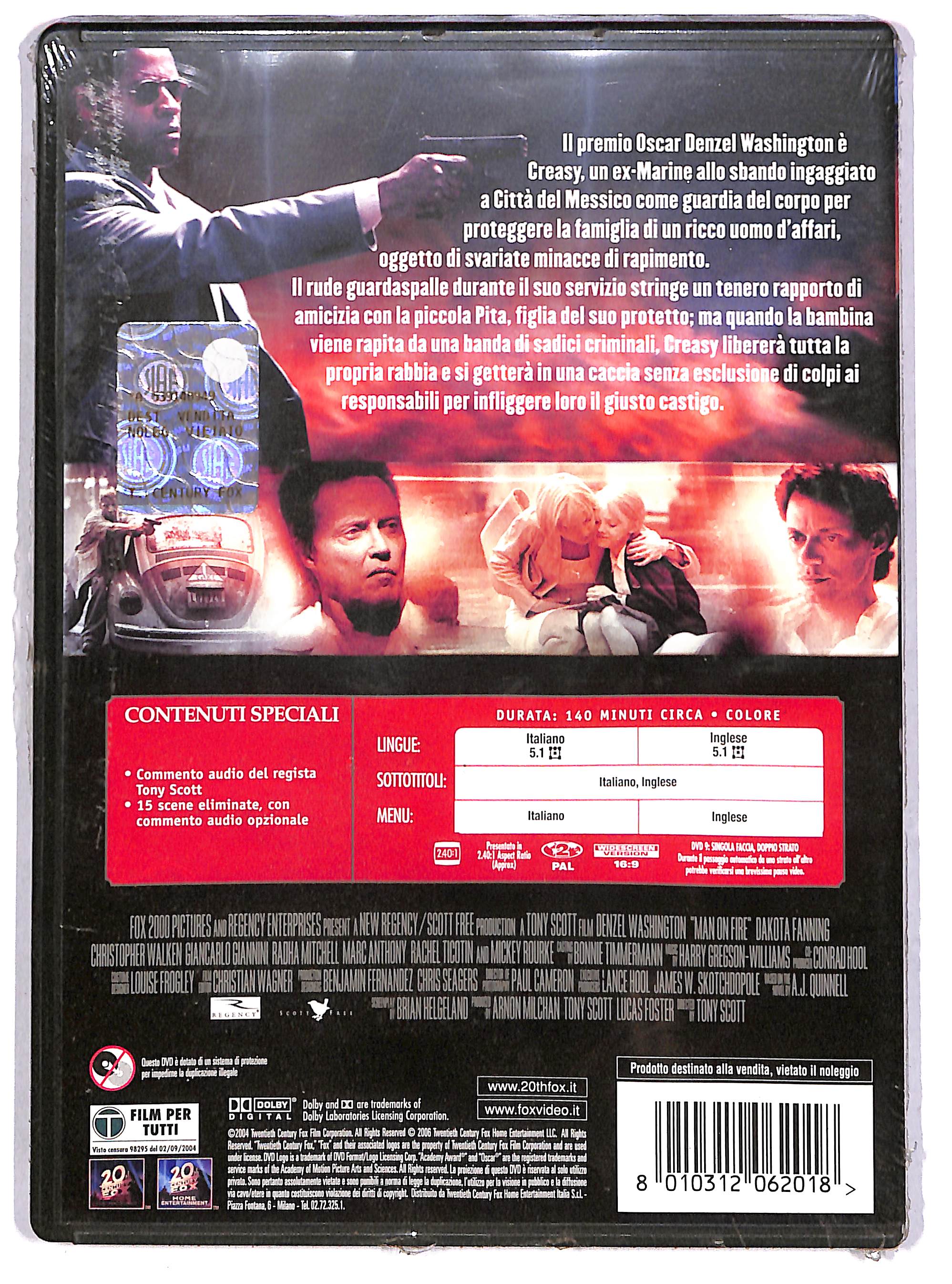 EBOND Man on Fire - Il fuoco della vendetta DVD DB721611 - Image 2