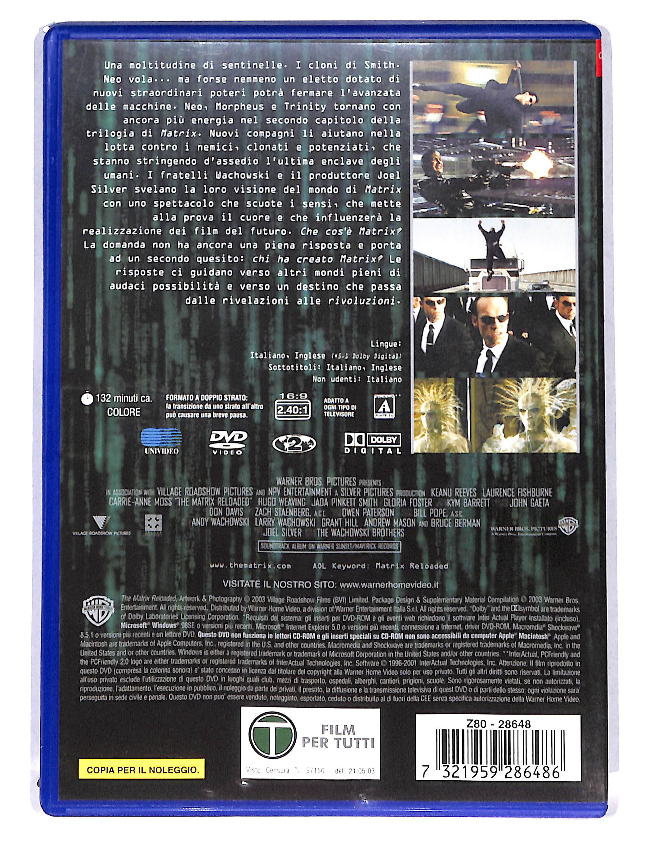 EBOND Matrix Reloaded NOLEGGIO DVD DB737304 - Image 2