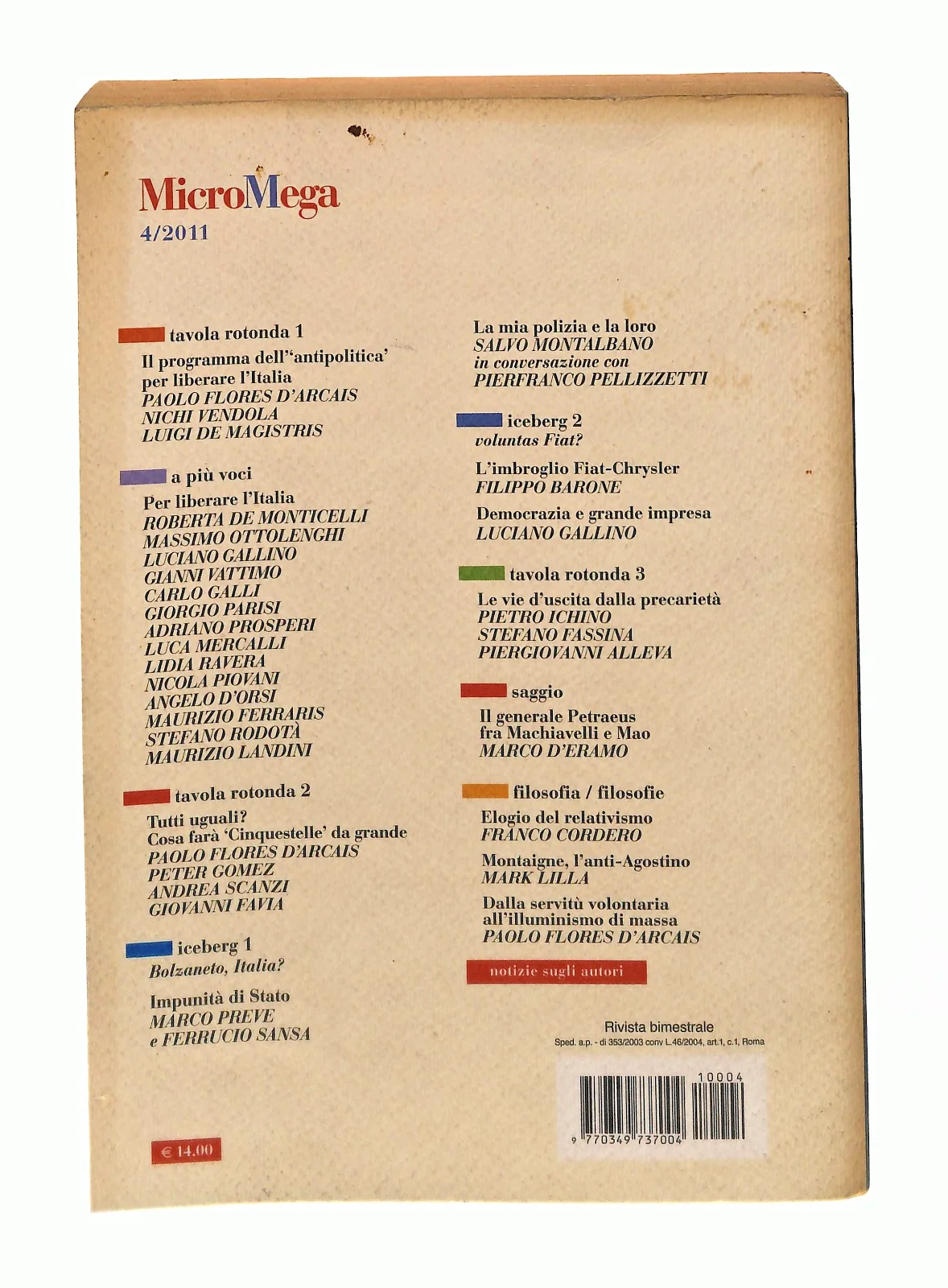 EBOND Micromega Aa Vv 4 2011 Libro LI049384 - Image 2
