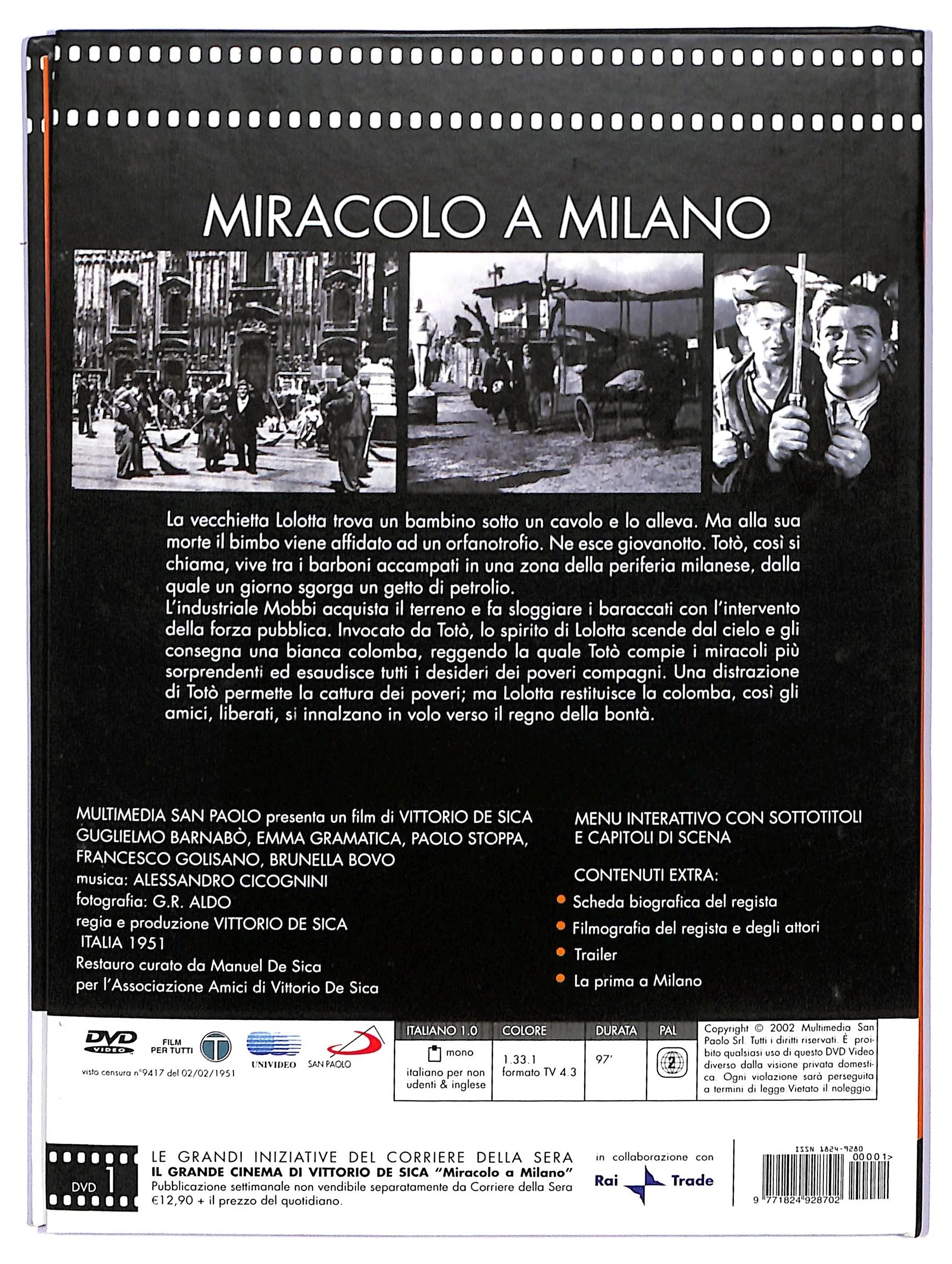 EBOND miracolo a milano - il grande cinema di vittorio EDITORIALE DVD DB712601 - Image 2