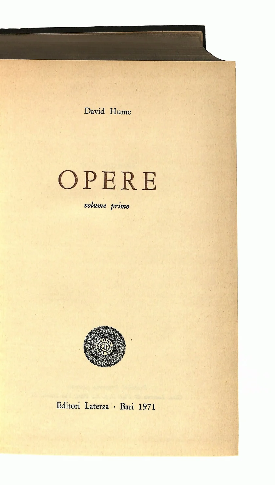 EBOND Opere Volume Primo Hume Laterza 1971 Libro LI047026 - Image 2