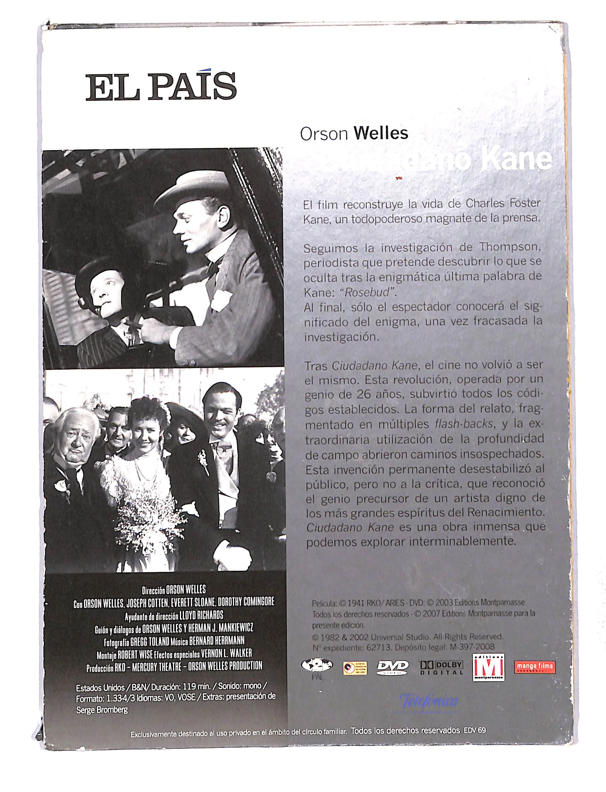EBOND Orson Welles - Ciudadano Kane DIGIPACK DVD DB768443 - Image 2