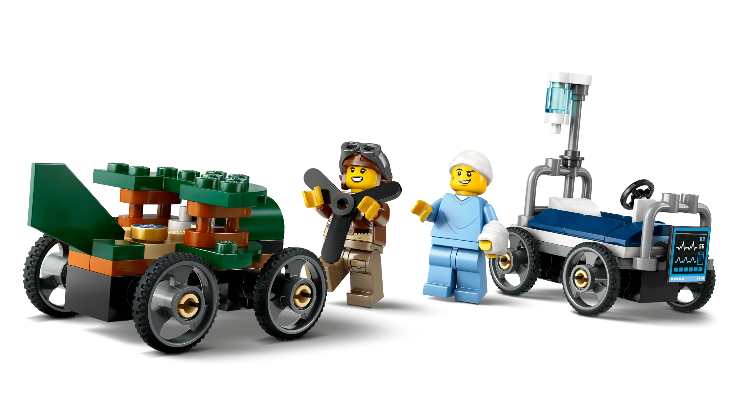 LEGO 60459 Pack veicoli da corsa: aereo contro letto d’ospedale