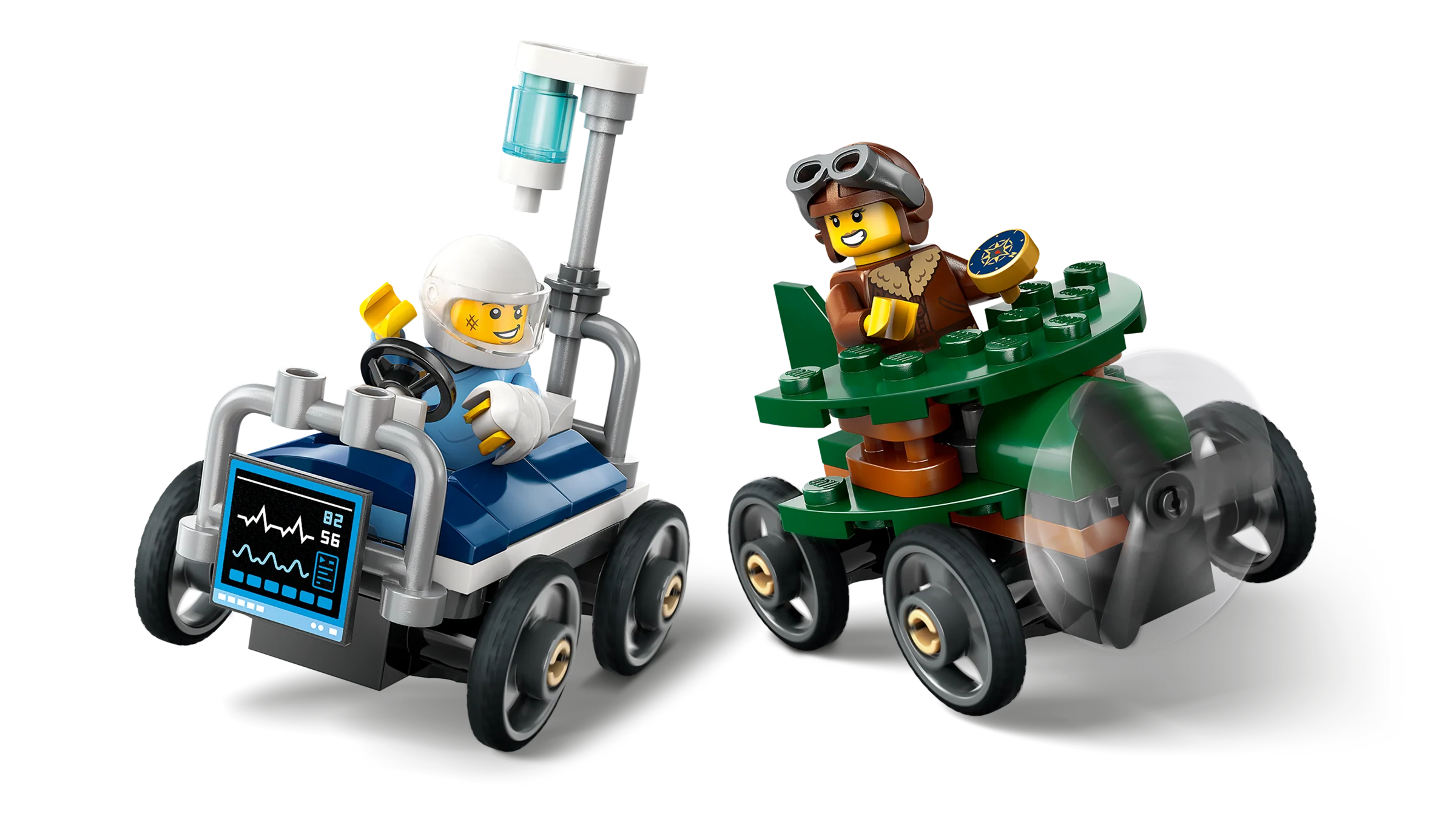 LEGO 60459 Pack veicoli da corsa: aereo contro letto d’ospedale - Image 2