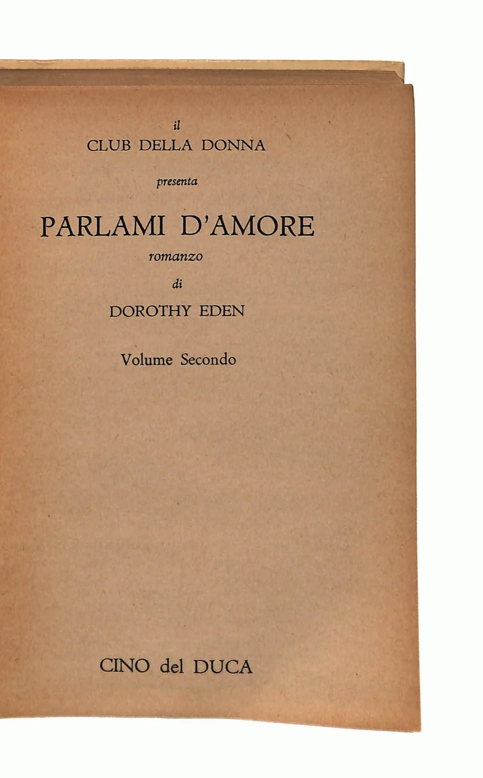 EBOND Parlami d Amore Dorothy Eden Cino Del Duca Volume Secondo Libro LI047139 - Image 2