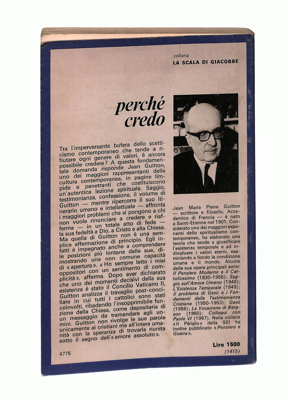 EBOND Perche Credo Jean Guitton Sei 1972 Libro LI047353 - Image 2