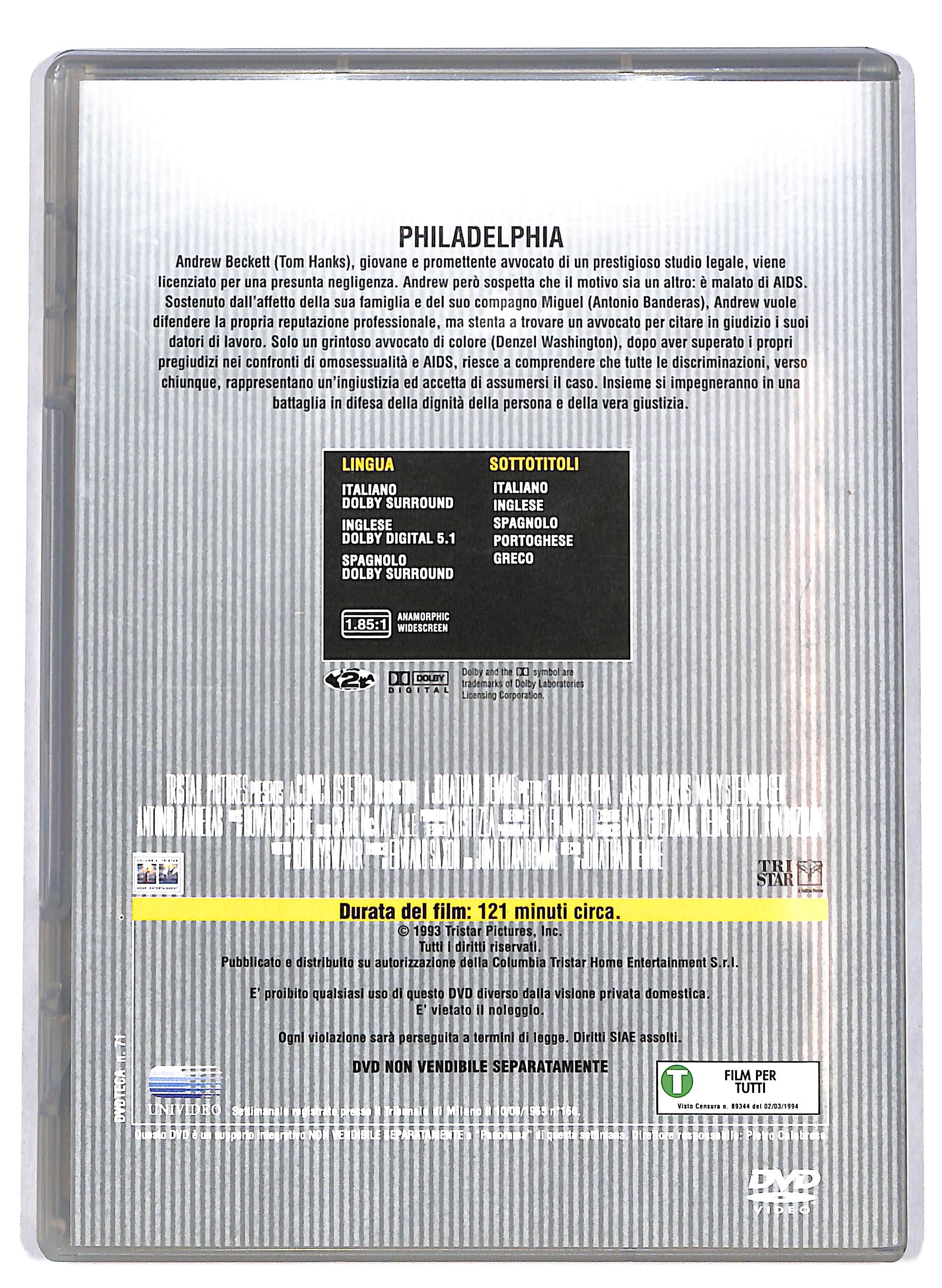 EBOND Philadelphia (film) EDITORIALE DVD DB766835 - Image 2
