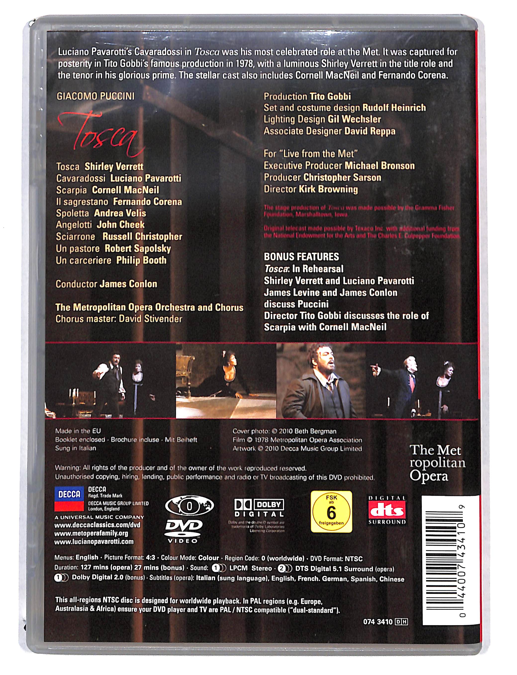 EBOND Puccini Tosca - Verrett Pavarotti Macneil DVD DB723163 - Image 2