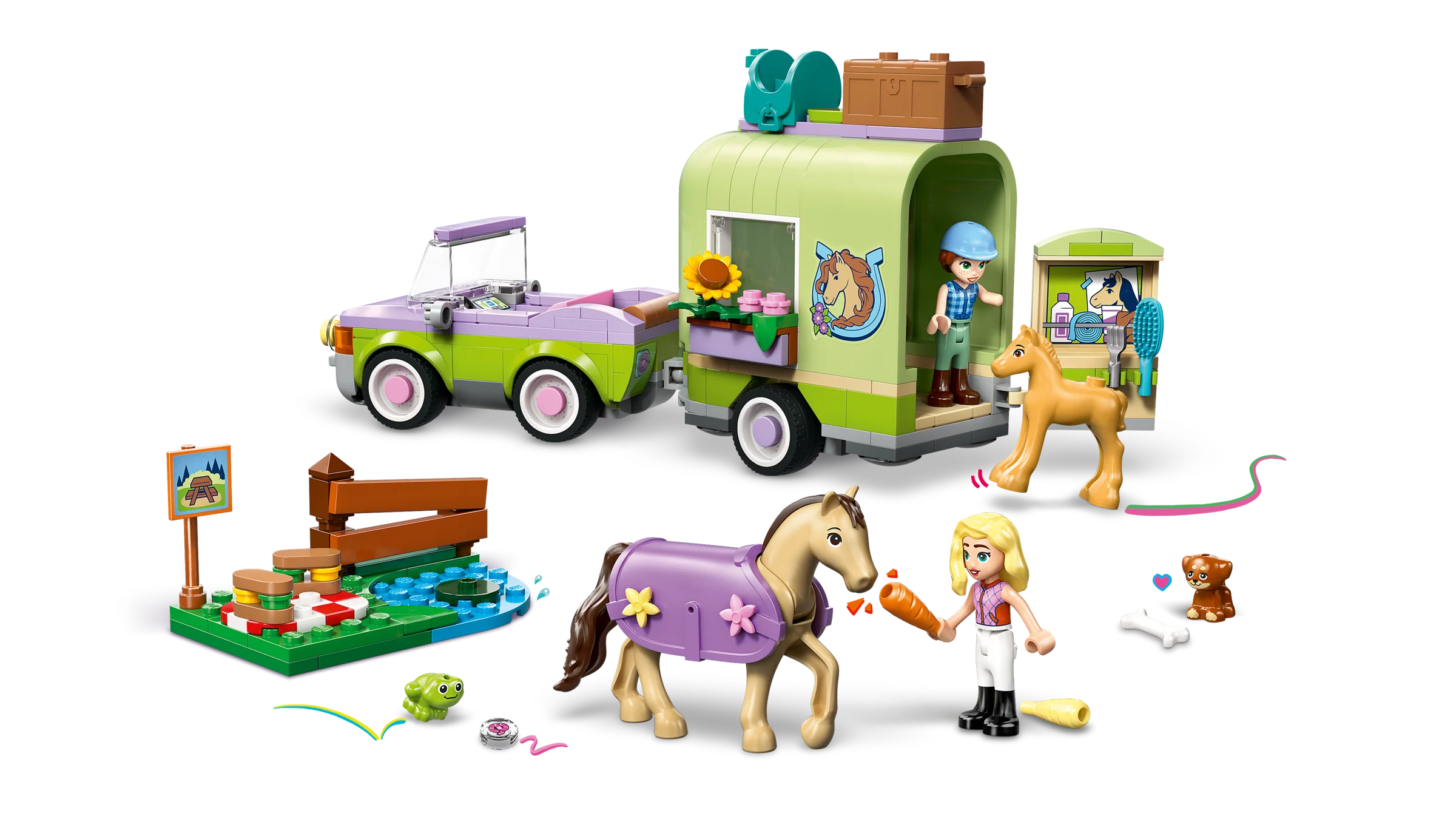 LEGO 42695 Rimorchio per cavallo e puledro