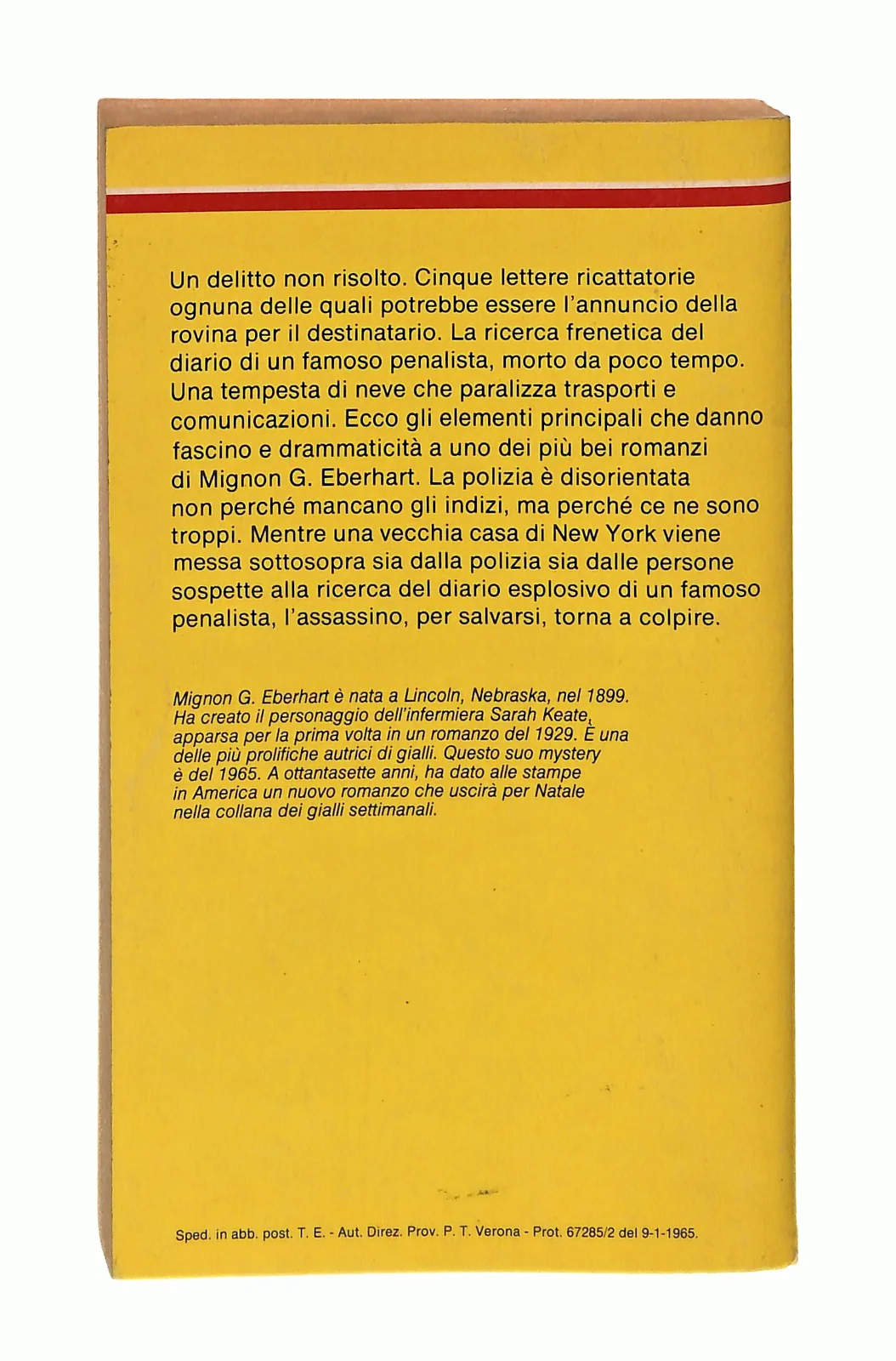 EBOND Riservata Personale Eberhart Classici Giallo Mondadori 1986 Libro LI048756 - Image 2
