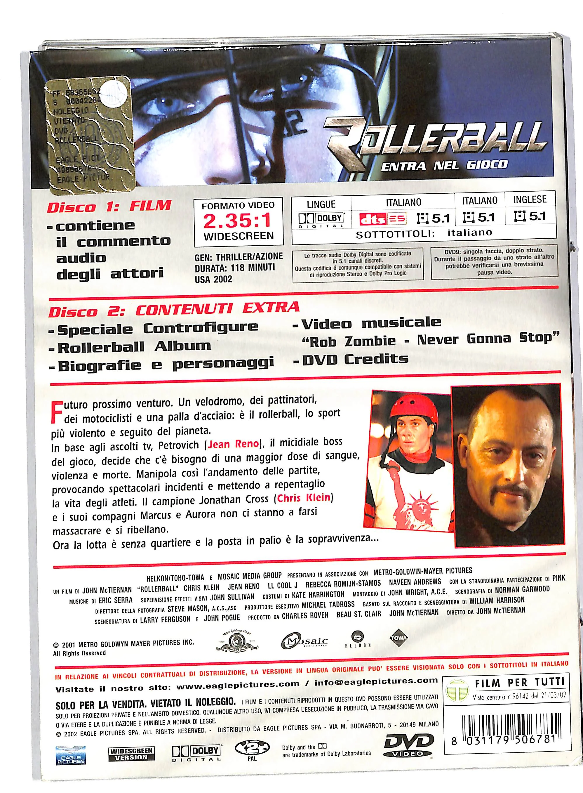 EBOND Rollerball - Entra nel gioco DIGIPACK EDIZIONE SPECIALE DVD DB758648 - Image 2