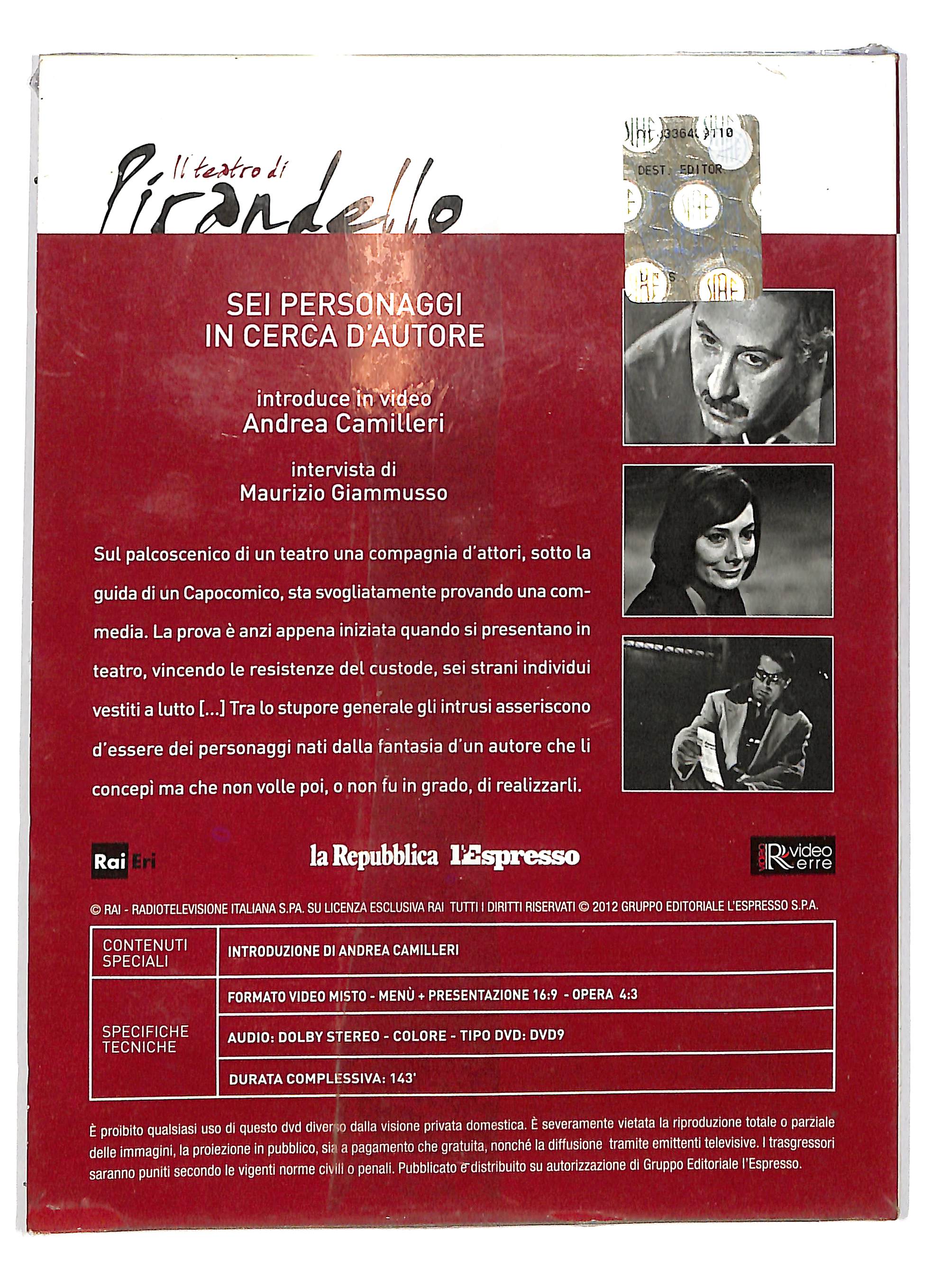 EBOND Sei personaggi in cerca d'autore Volume 1 EDITORIALE DVD DB730110 - Image 2