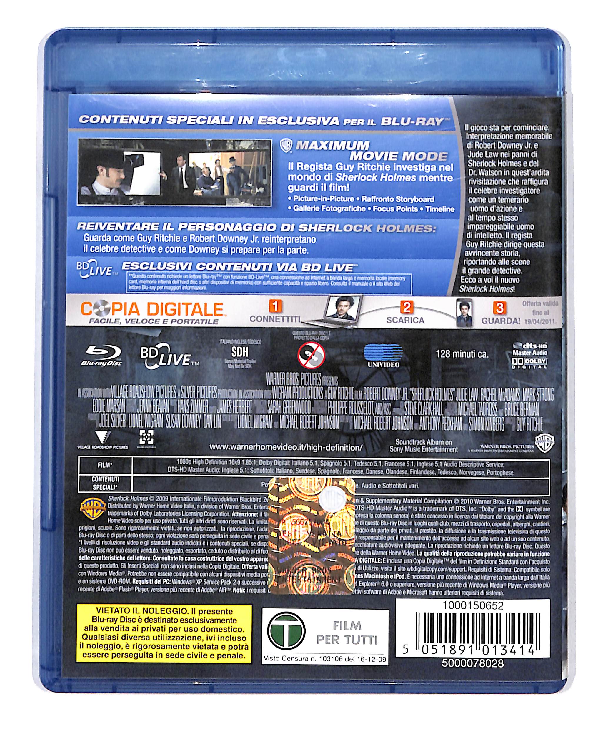EBOND Sherlock Holmes + Copia Digitale + DVD BLURAY DB692230 - Image 2