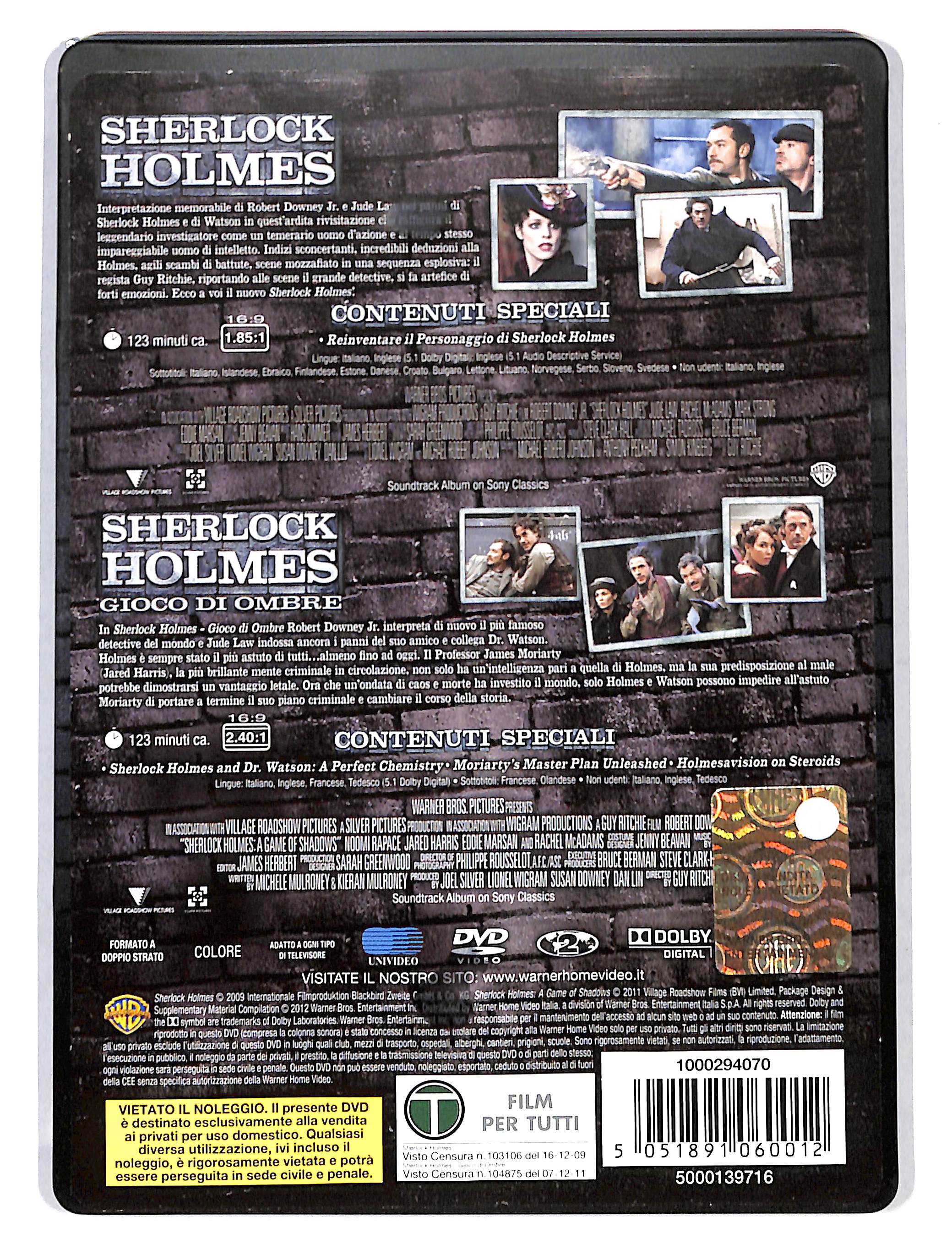 EBOND Sherlock Holmes + Sherlock Holmes - Gioco di Ombre STEELBOOK DVD DB695331 - Image 2