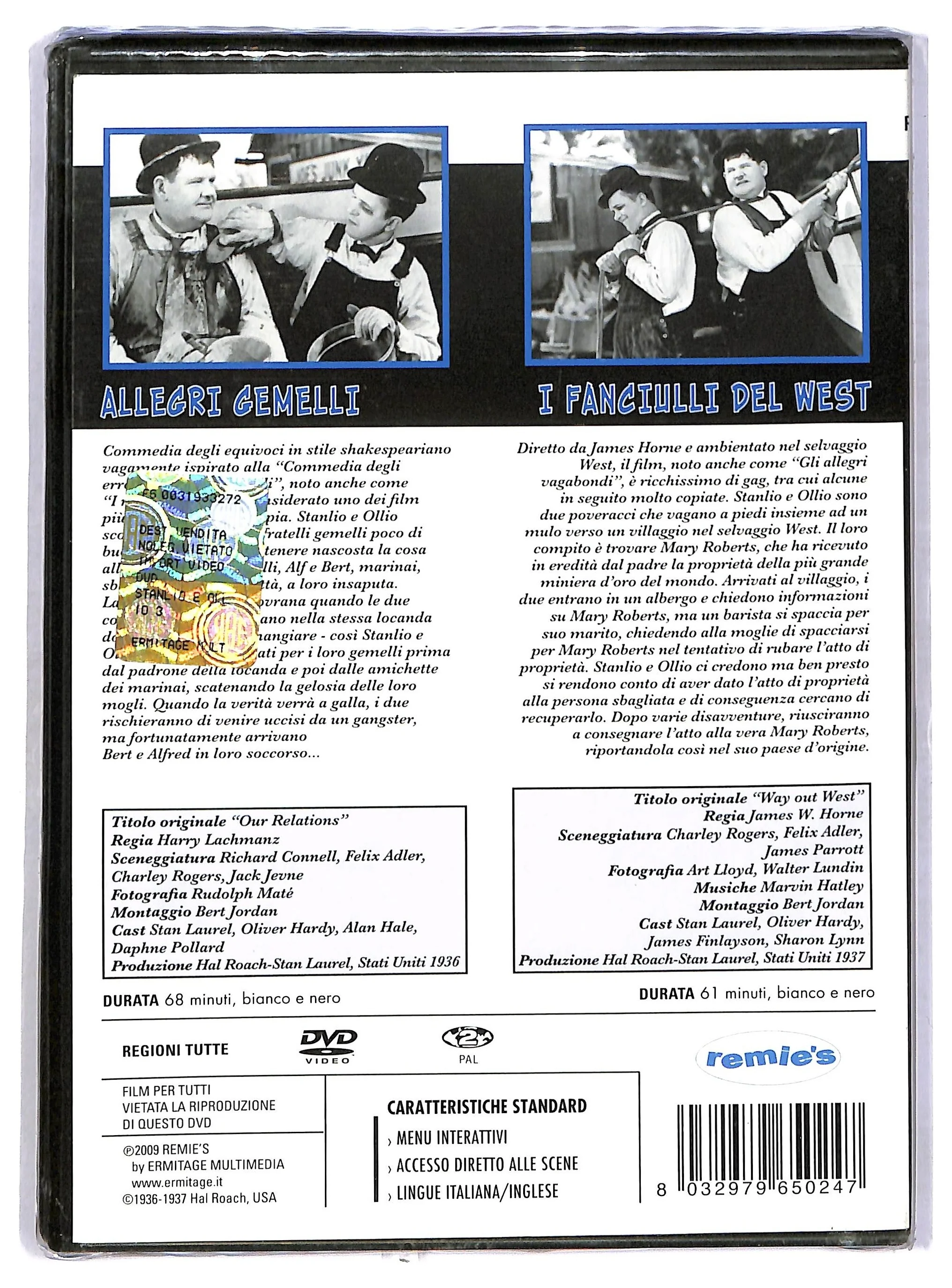 EBOND Stanlio & Ollio Vol.3 Allegri gemelli - I fanciulli del west DVD DB709131 - Image 2