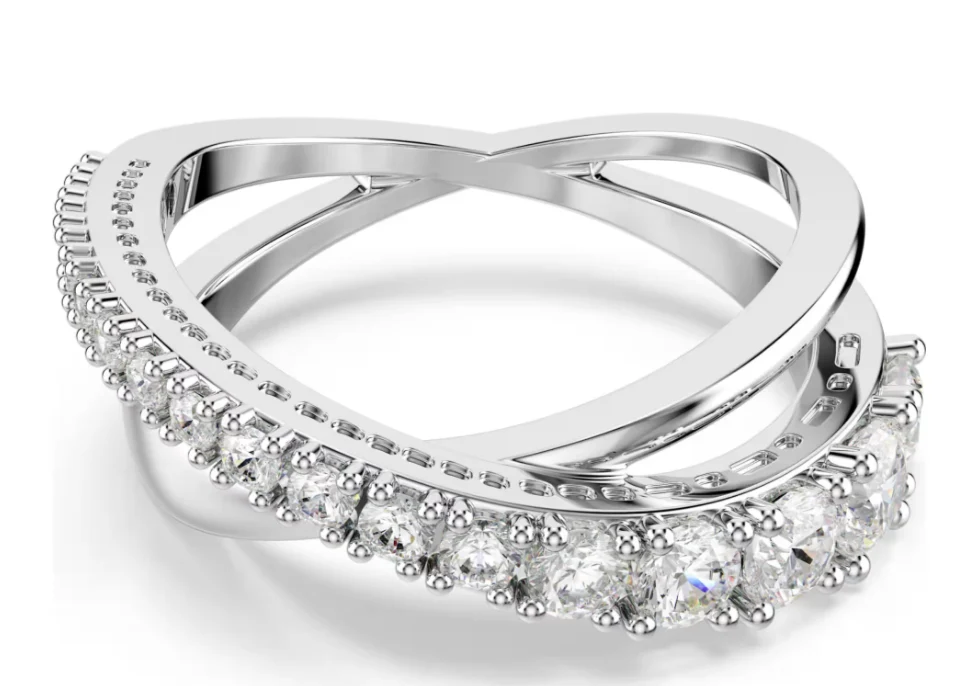 SWAROVSKI 5714953 Anello Hyperbola Bianco Color argento Tg 52 SW004065