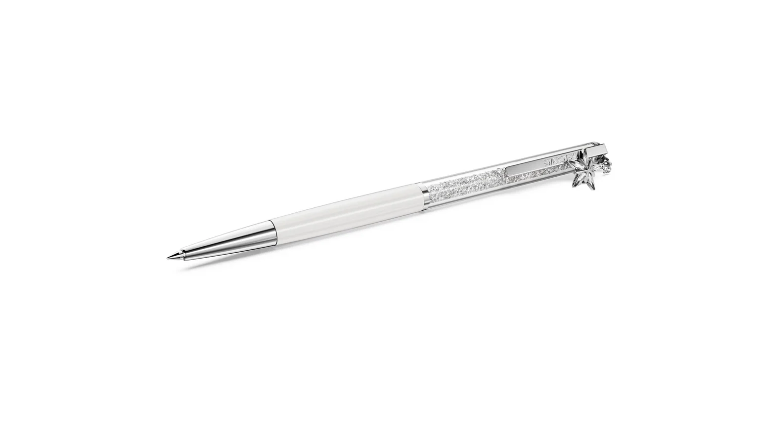 Swarovski 5717136 Penna a sfera Crystalline Bianco Laccato bianco cromato