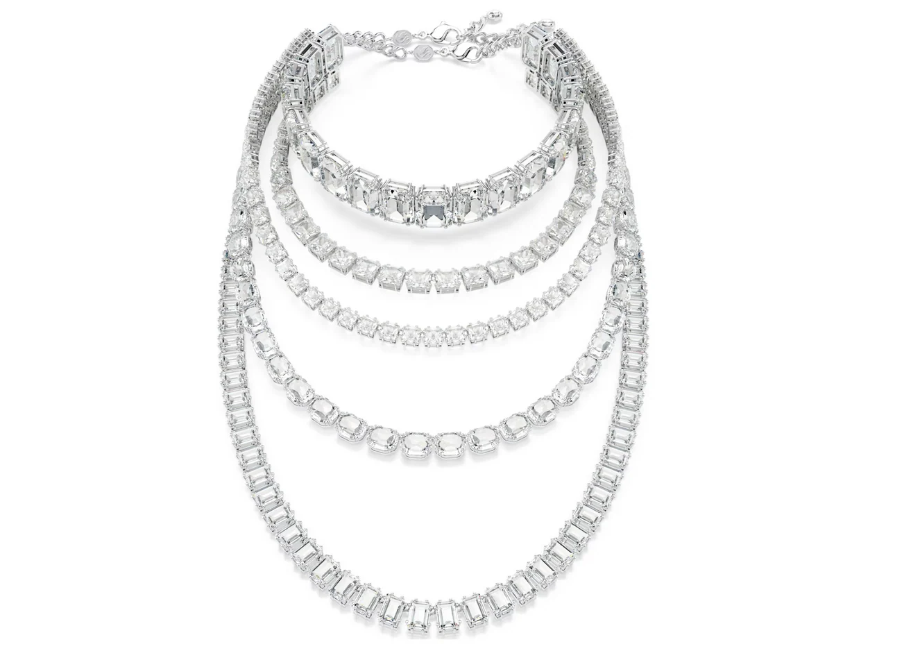 Swarovski 5717913 Collana a fili fissi Millenia Taglio misto Bianco