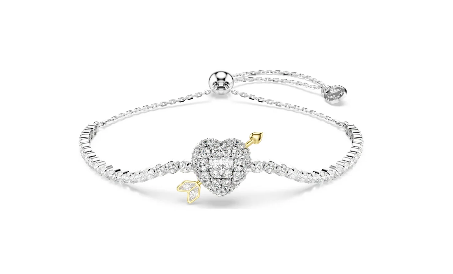 Swarovski 5742022 Braccialetto Idyllia Taglio misto Cuore con freccia Bianco