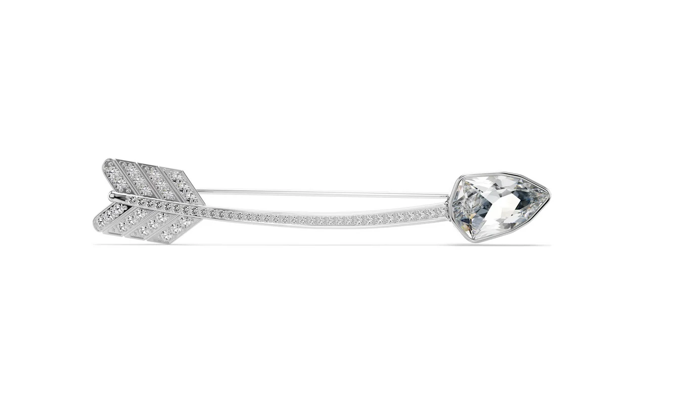 Swarovski 5742952 Spilla Idyllia Taglio misto Freccia Bianca Placcato rodio