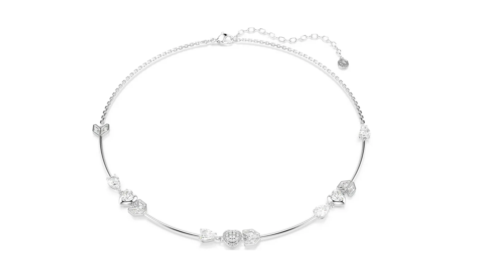 Swarovski 5743411 Collana Idyllia Cuore con freccia Bianca Placcato rodio