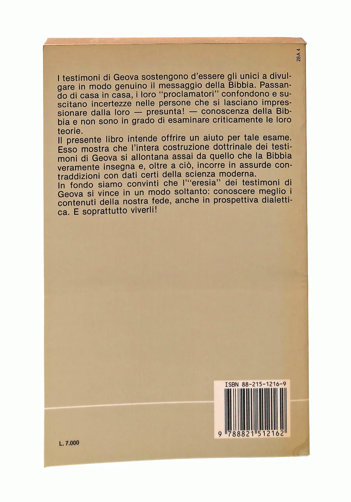 EBOND Testimoni Di Geova Christian Weis Edizioni Paoline 1987 Libro LI047115 - Image 2