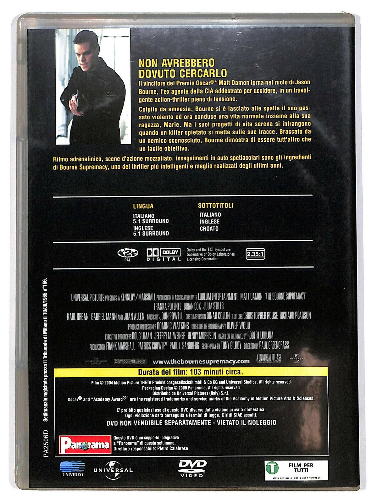 EBOND The Bourne Supremacy Editoriale DVD DB758609 - Image 2