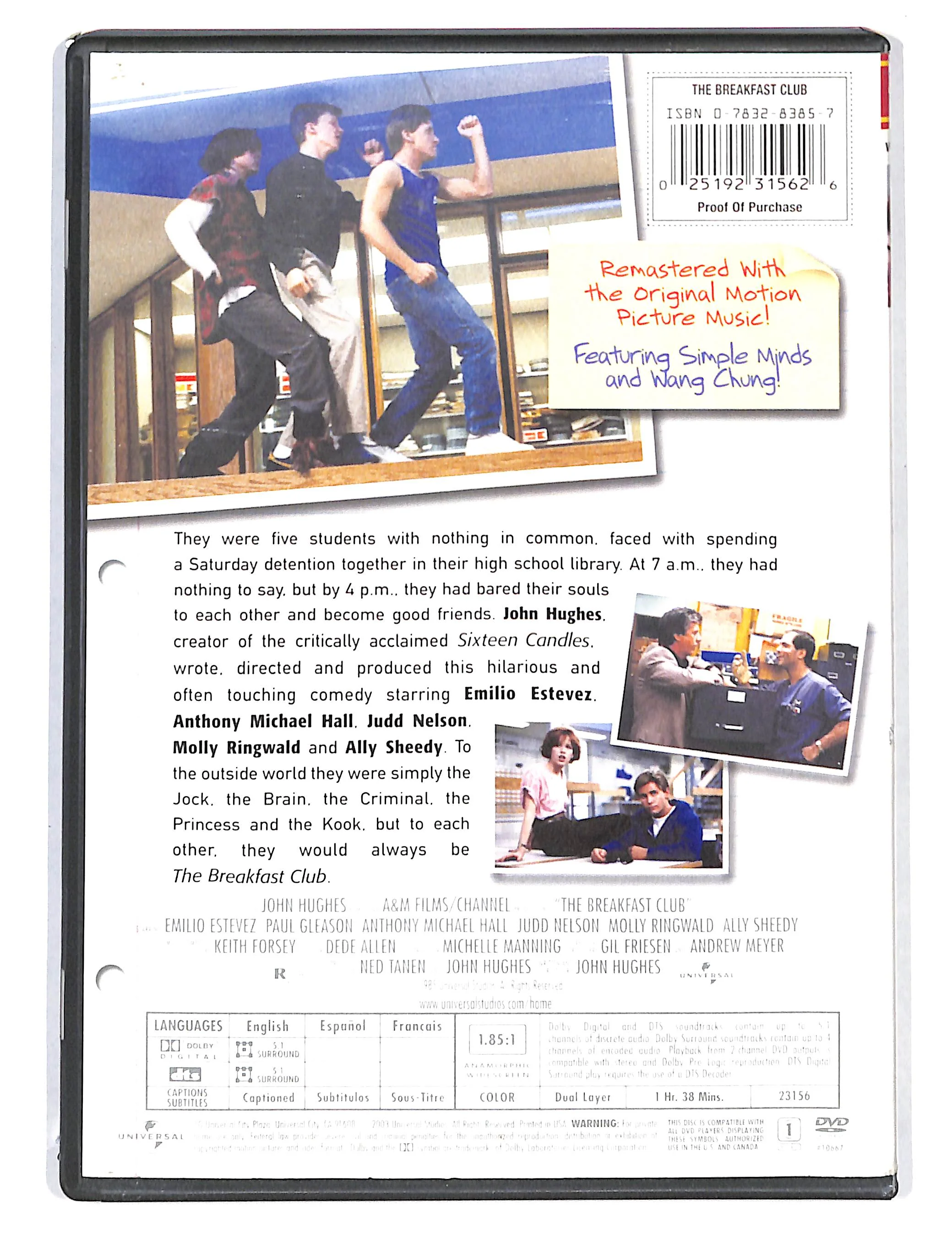 EBOND The Breakfast Club Edizione UK DVD DB709931 - Image 2