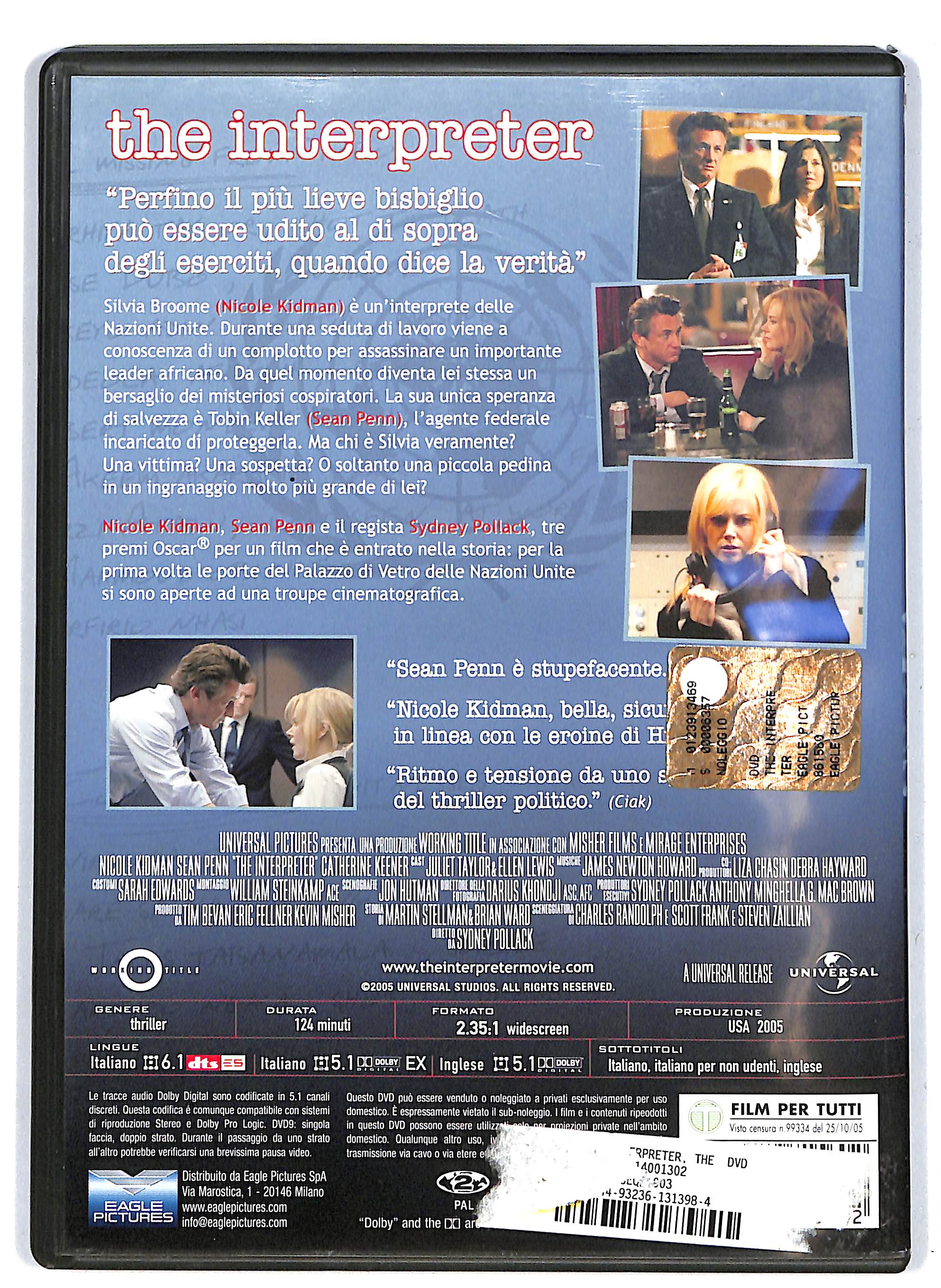 EBOND The Interpreter NOLEGGIO DVD DB750127 - Image 2