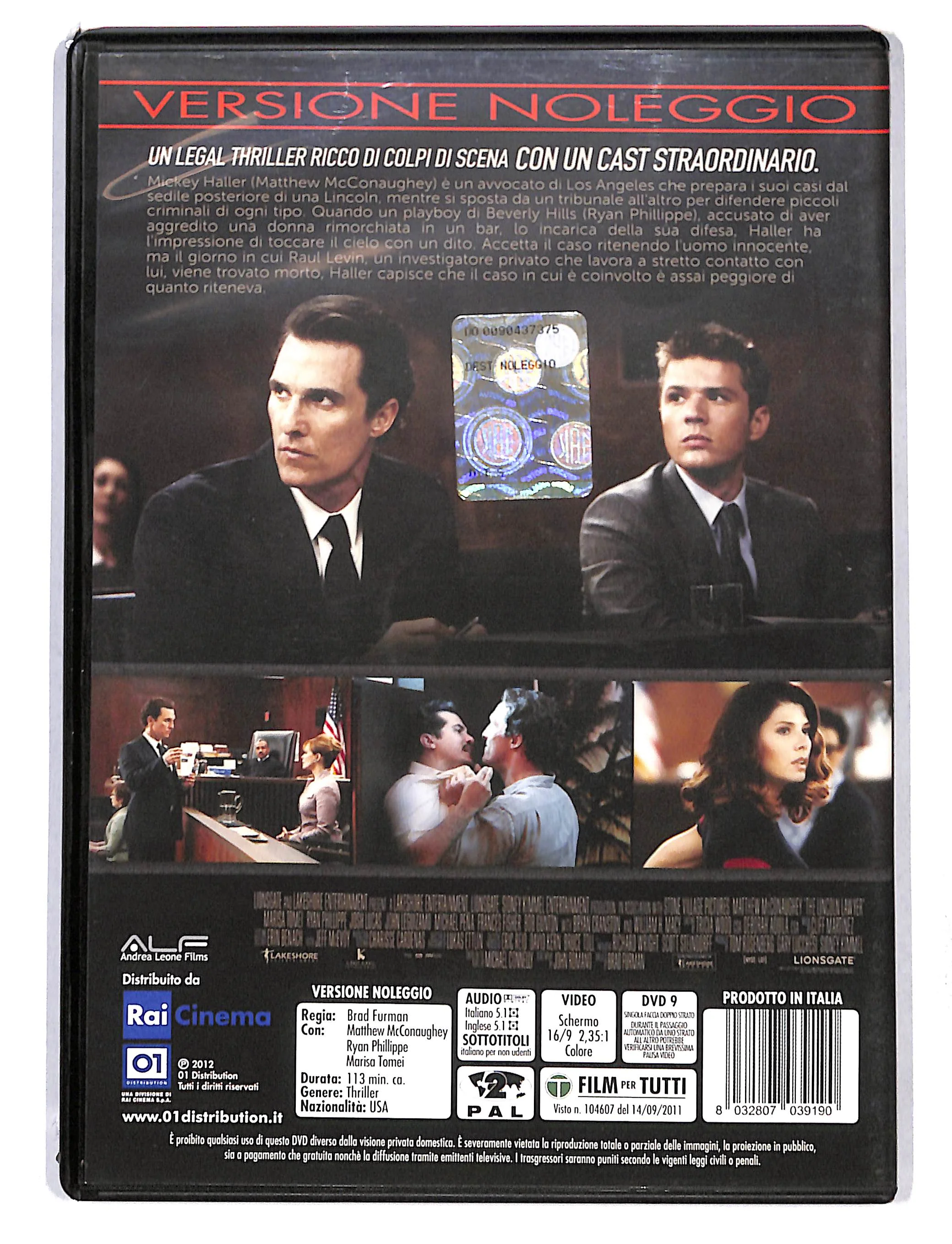 EBOND The Lincoln Lawyer NOLEGGIO DVD DB754366 - Image 2