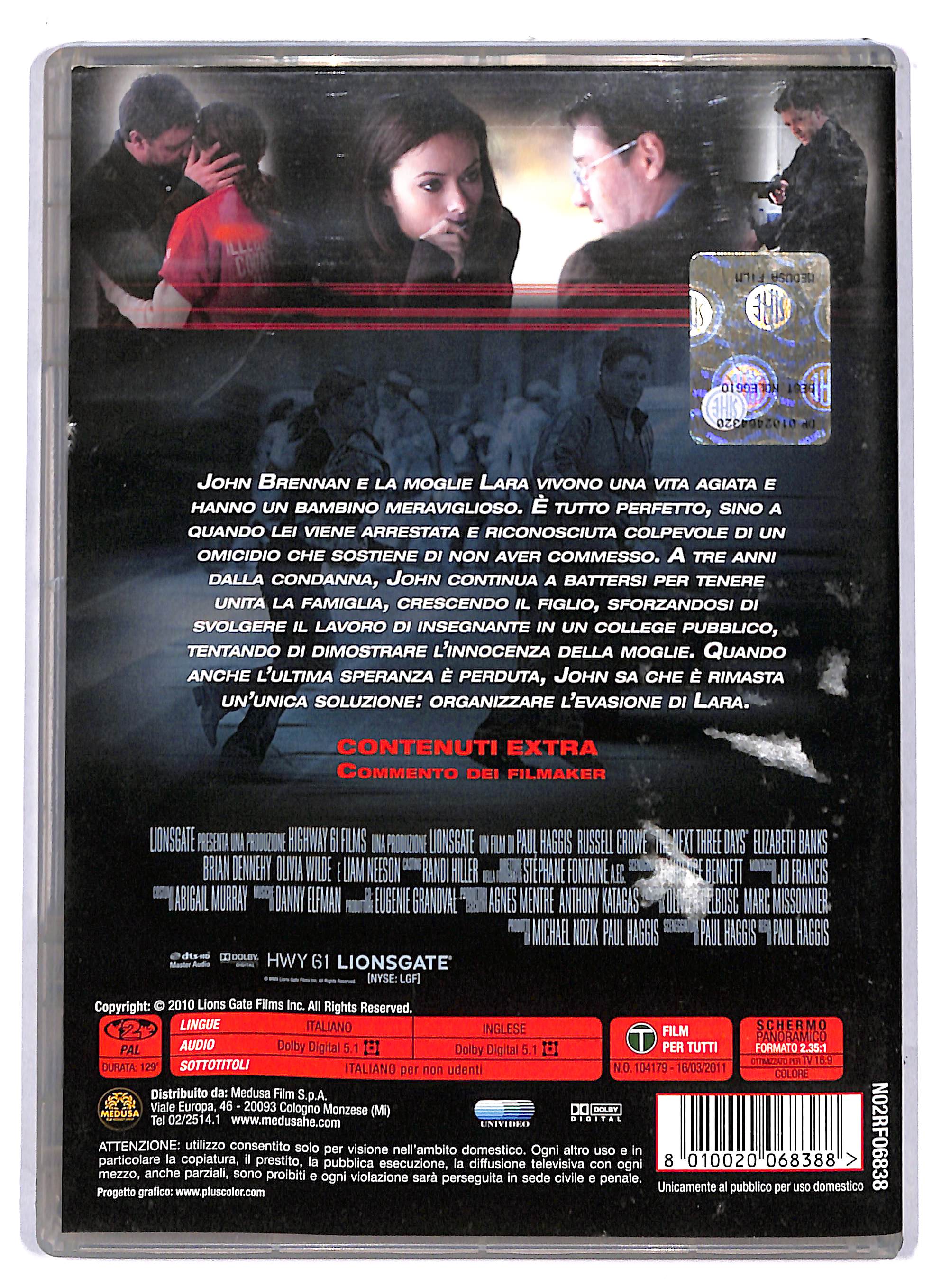 EBOND The Next Three Days NOLEGGIO DVD DB733746 - Image 2