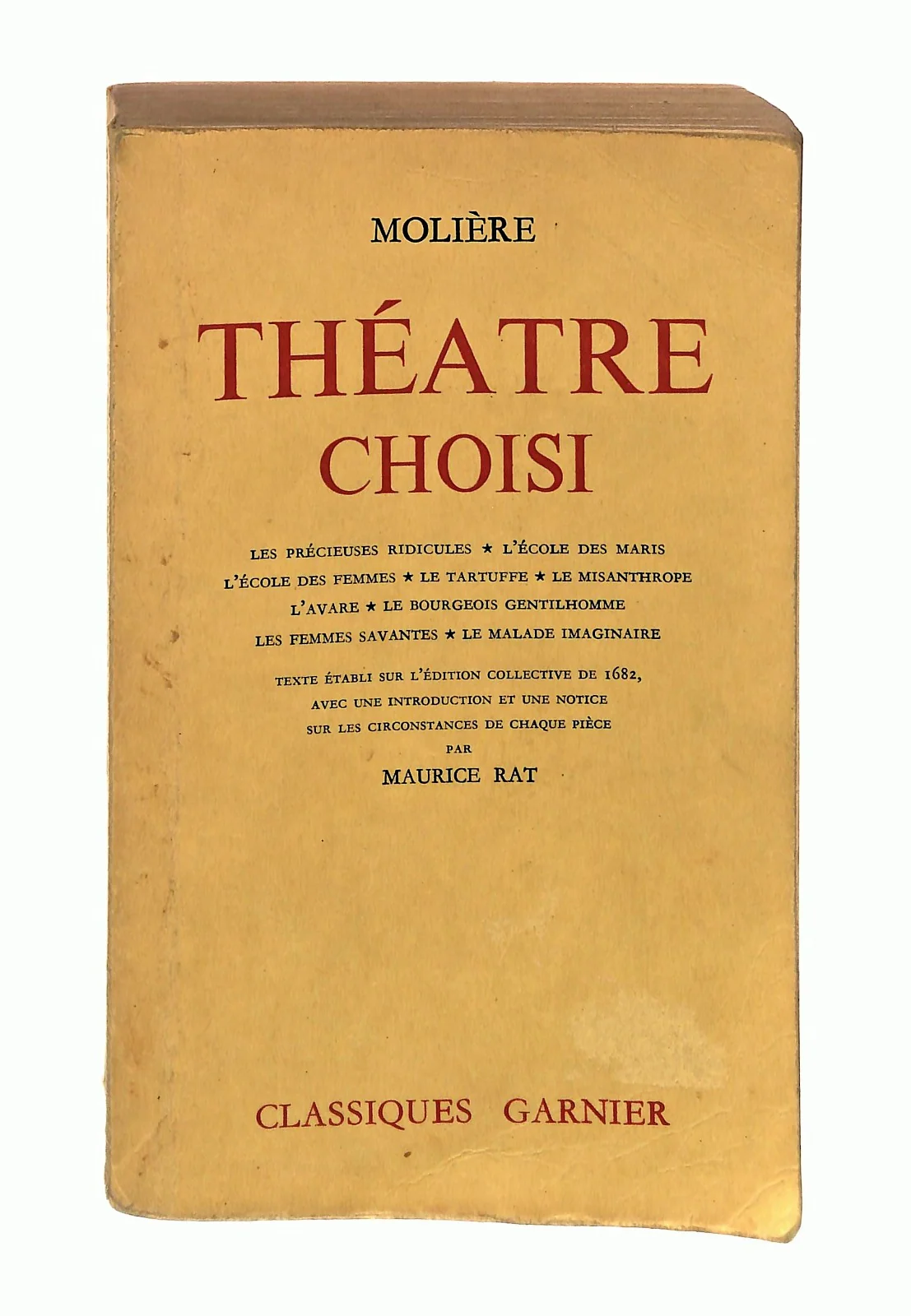 EBOND Theatre Choisi Moliere Garnier 1965 In Lingua Francese Libro LI048197