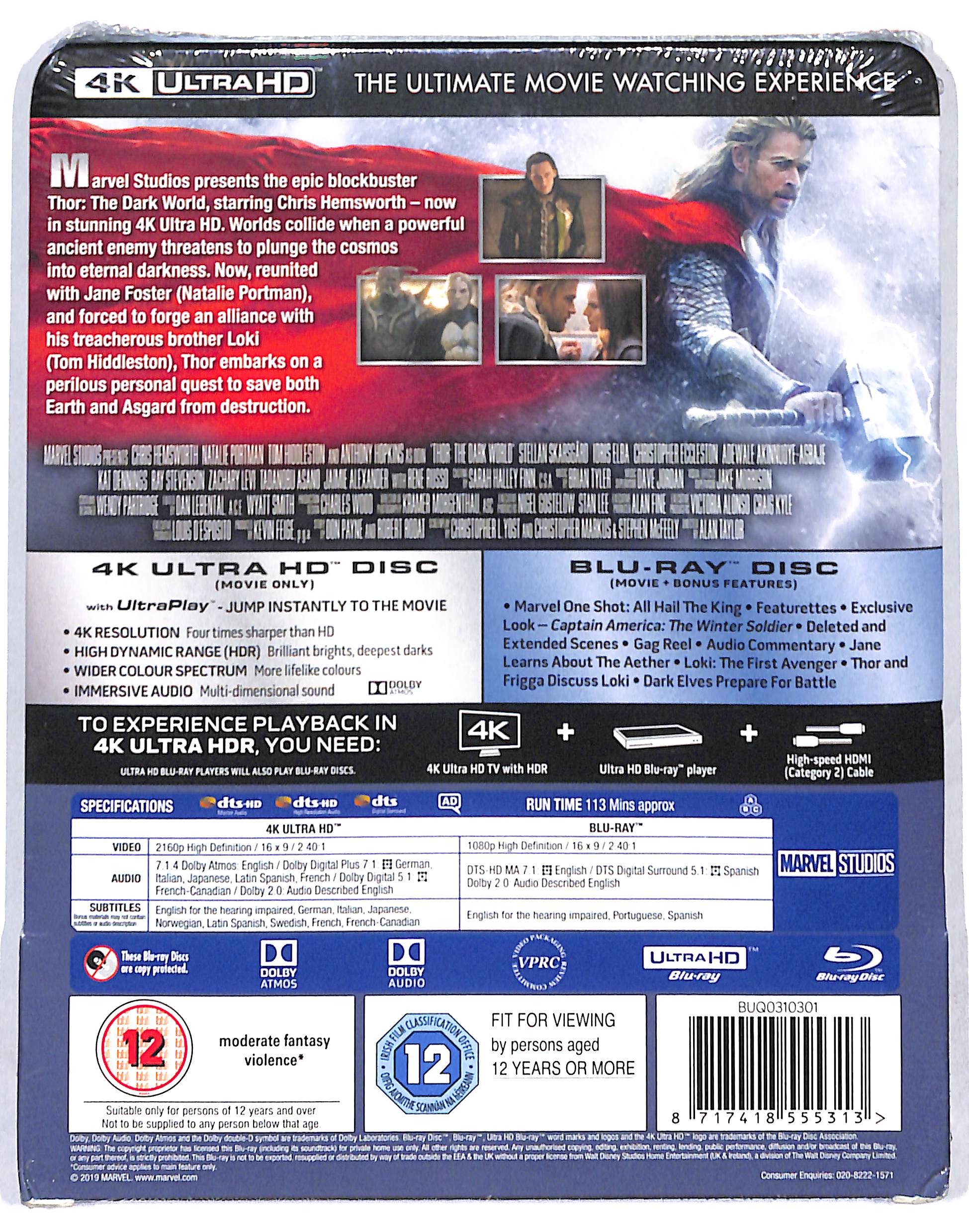 EBOND Thor The Dark World 4k Ultra Hd + BLURAY STEELBOOK BLURAY DB683733 - Image 2