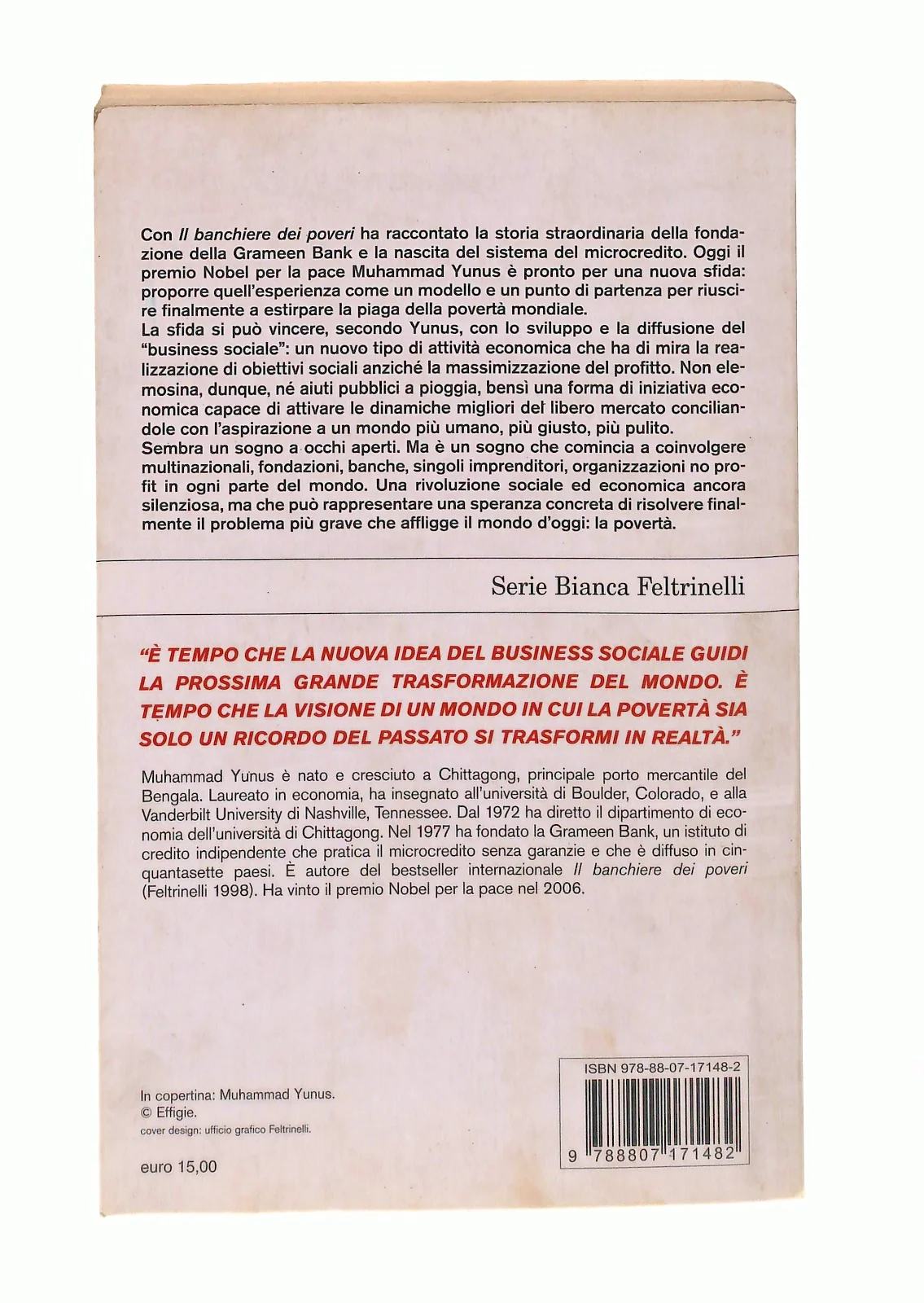 EBOND Un Mondo Senza Poverta Muhammad Yunus Feltrinelli Libro LI047216 - Image 2