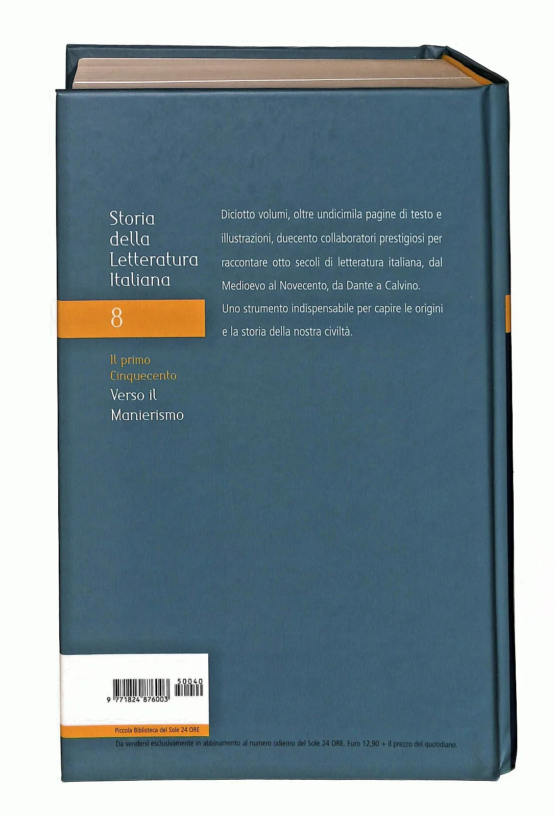 EBOND Verso Il Manierismo Storia Letteratura Italiana 8 Il Sole Libro LI047656 - Image 2