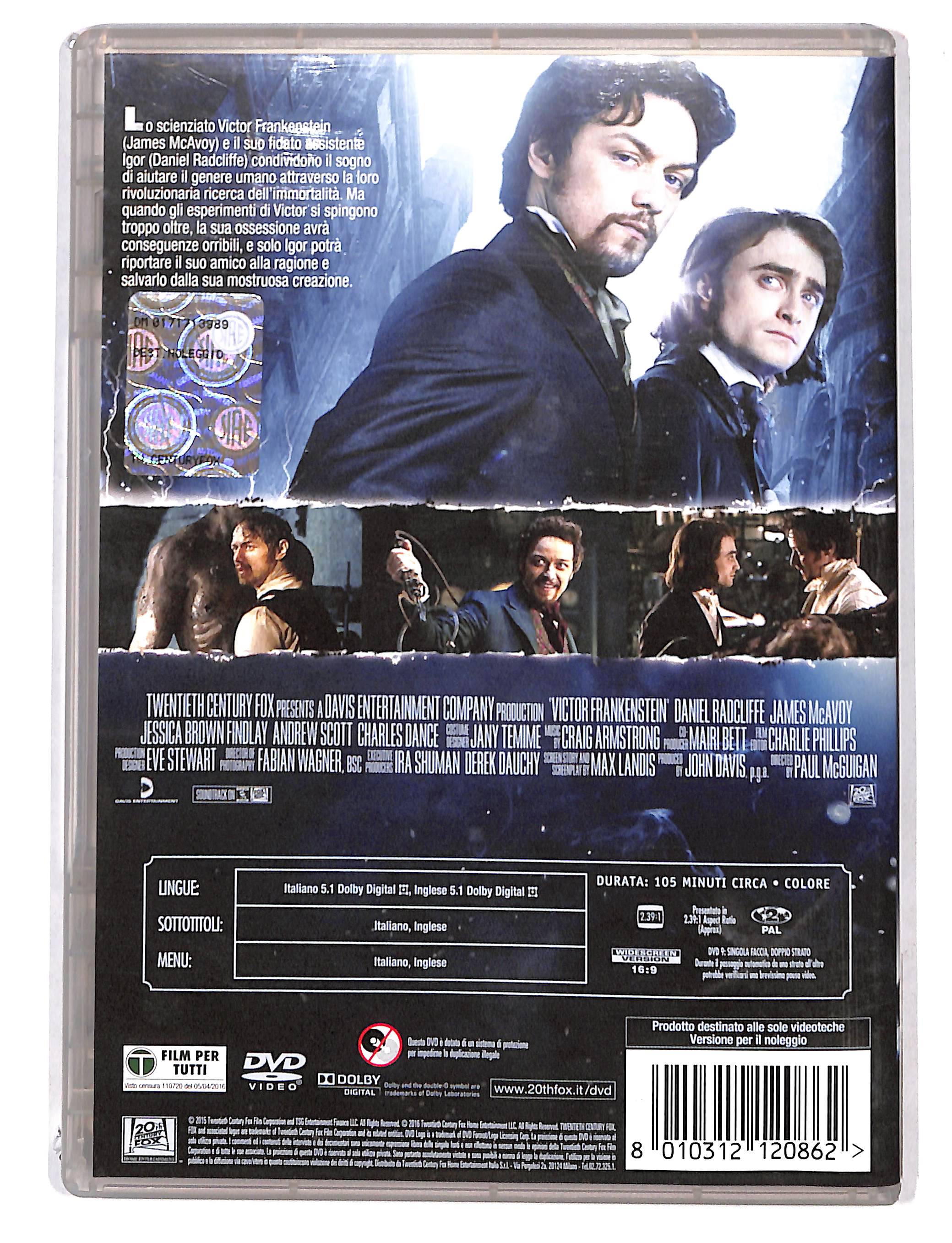 EBOND victor la storia segreta del dr frankenstein NOLEGGIO DVD DB692729 - Image 2