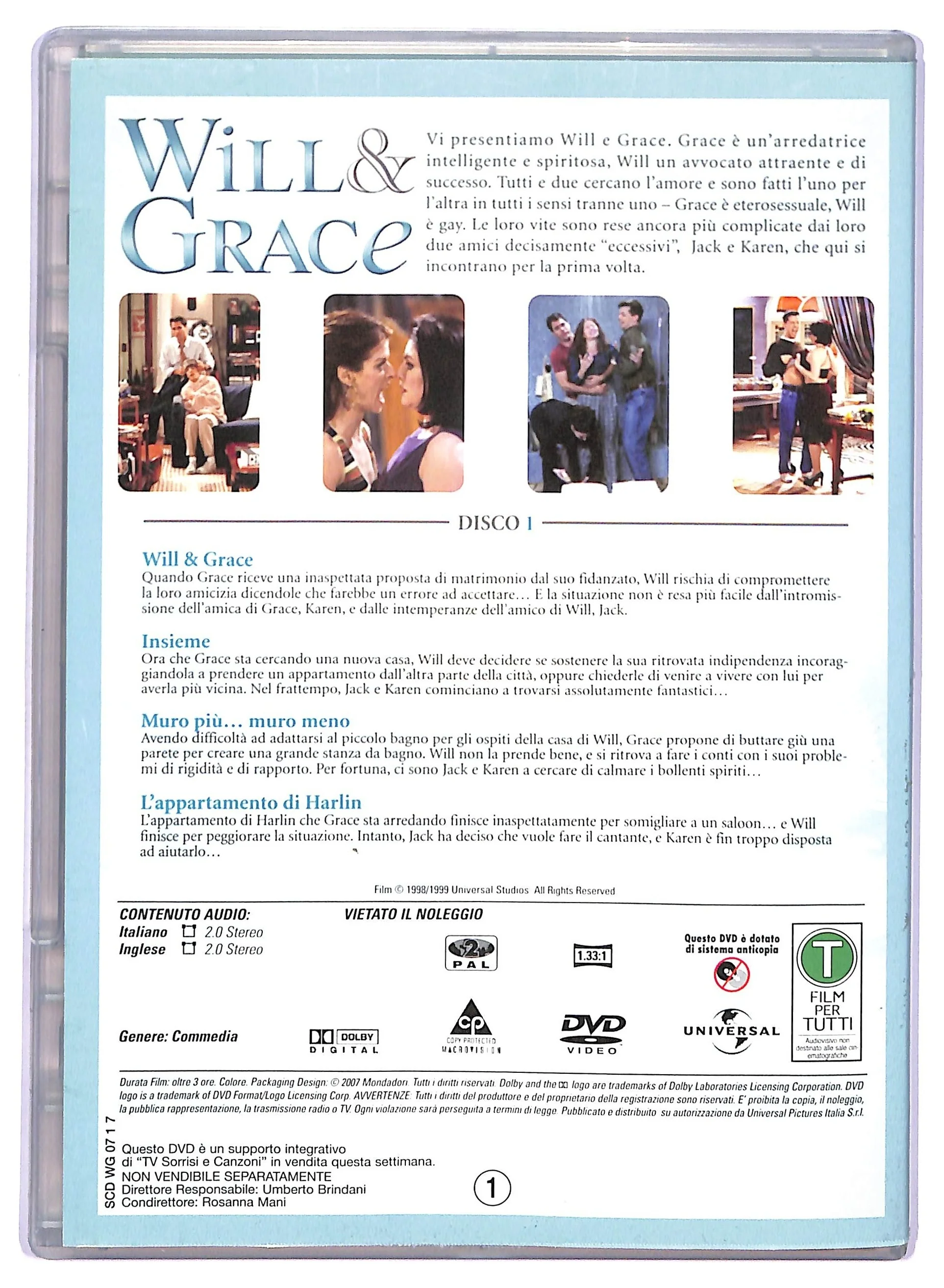 EBOND Will & Grace Stagione 1 Disco 1 EDITORIALE DVD DB748867 - Image 2