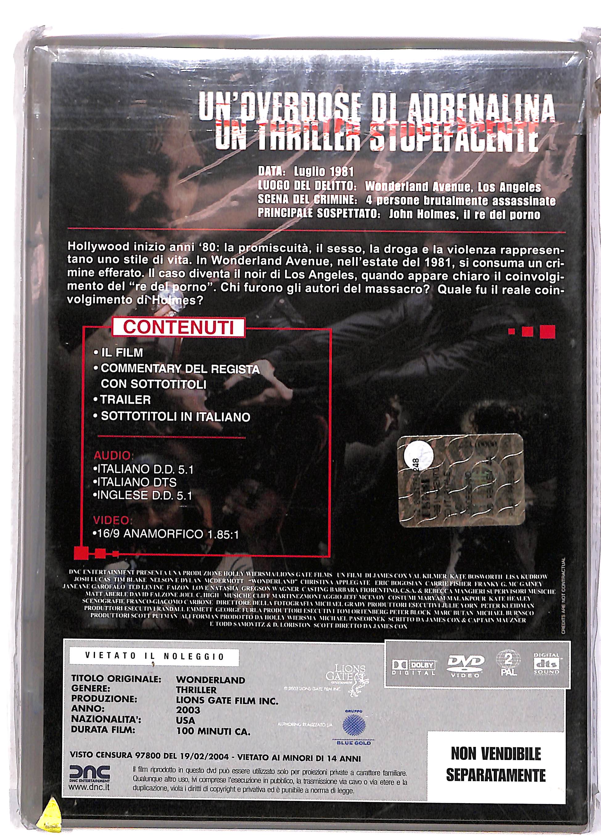 EBOND WONDERLAND (2003) NOLEGGIO DVD DB722953 - Image 2