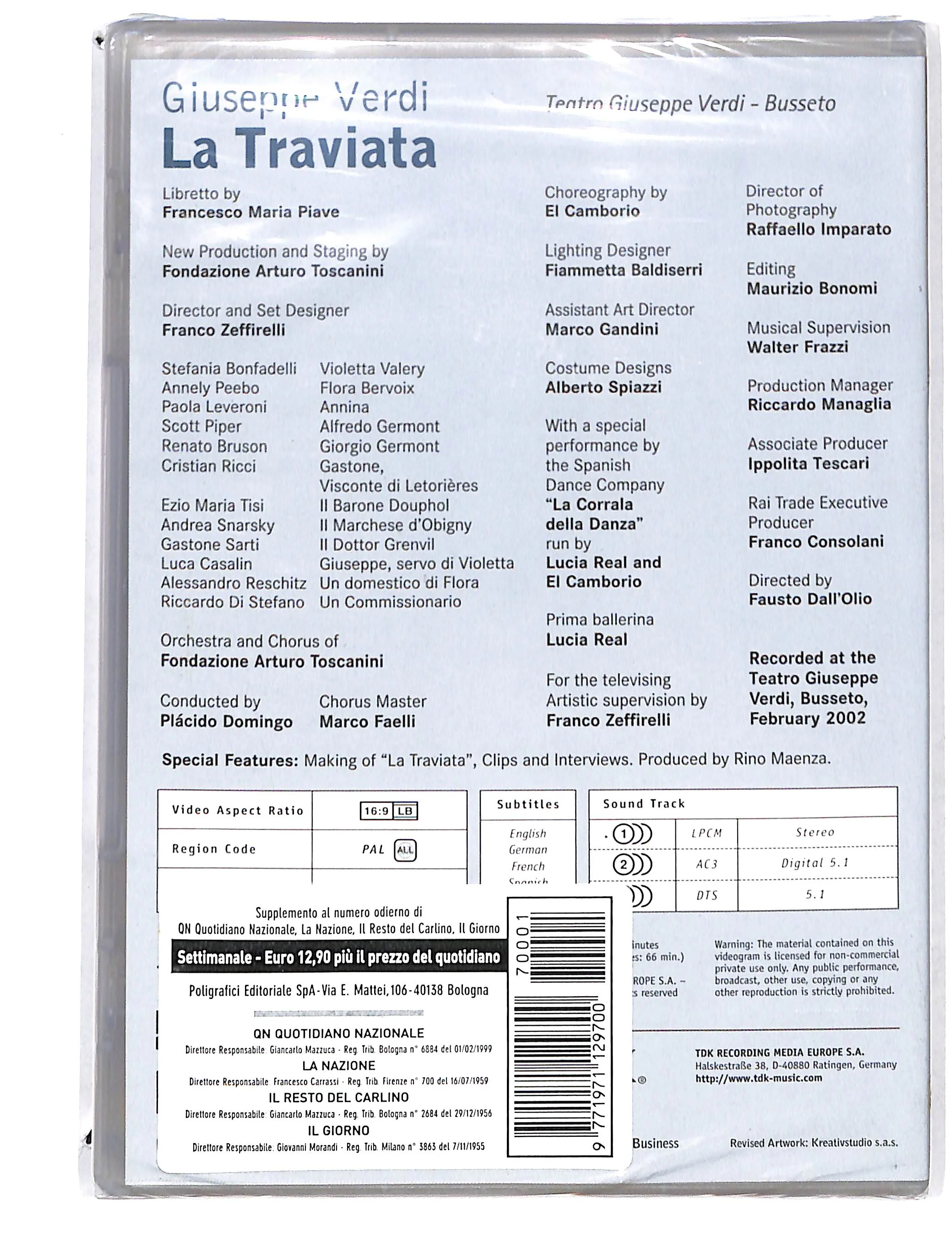 EBOND Zeffirelli Collection - GIuseppe Verdi la Traviata EDITORIALE DVD DB723616 - Image 2